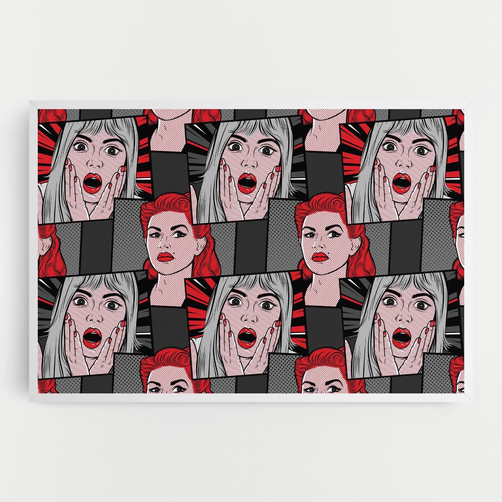 Obraz na Płótnie Grey Red Pop Art mockup 0