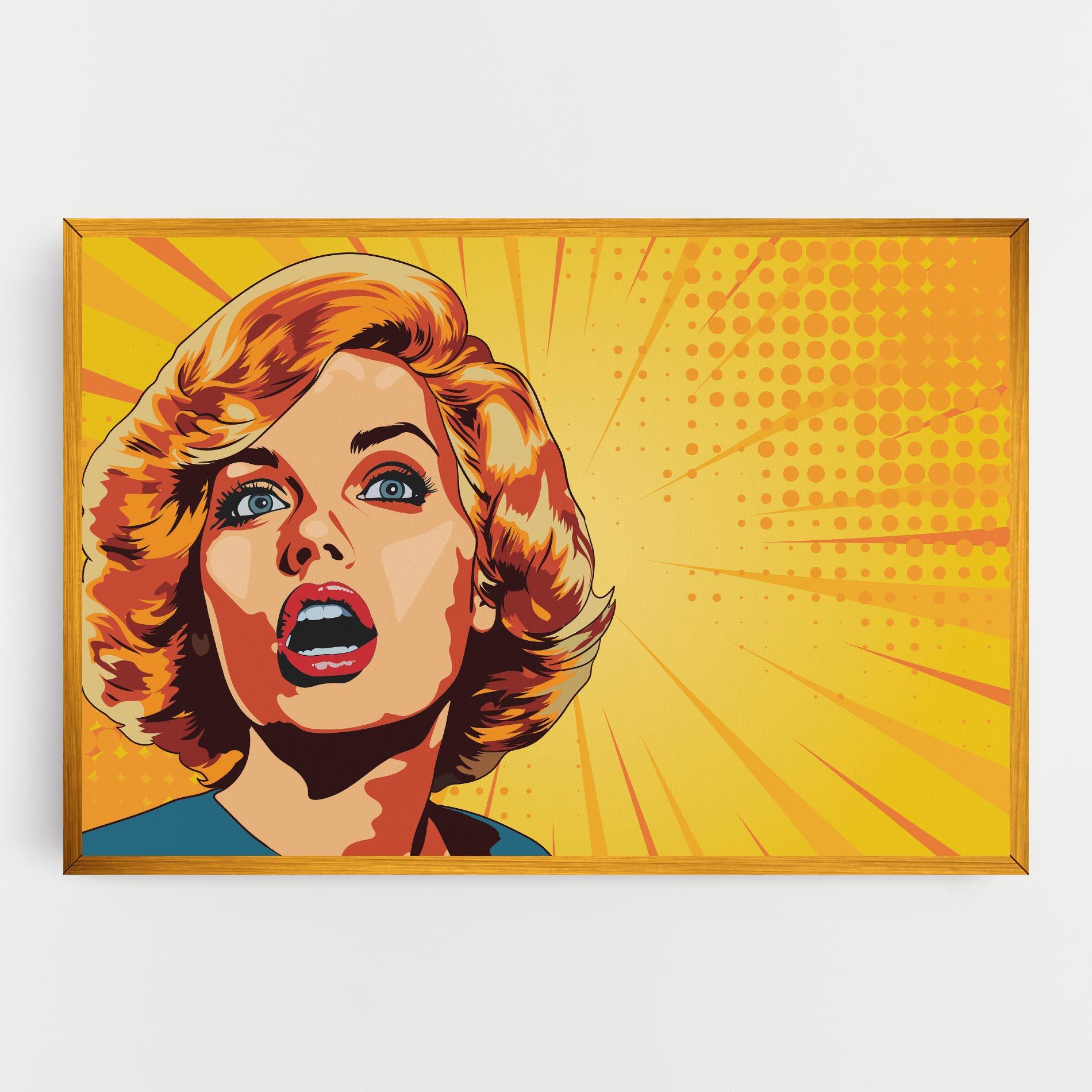 Obraz na Płótnie Surprised Blonde Lady mockup 0