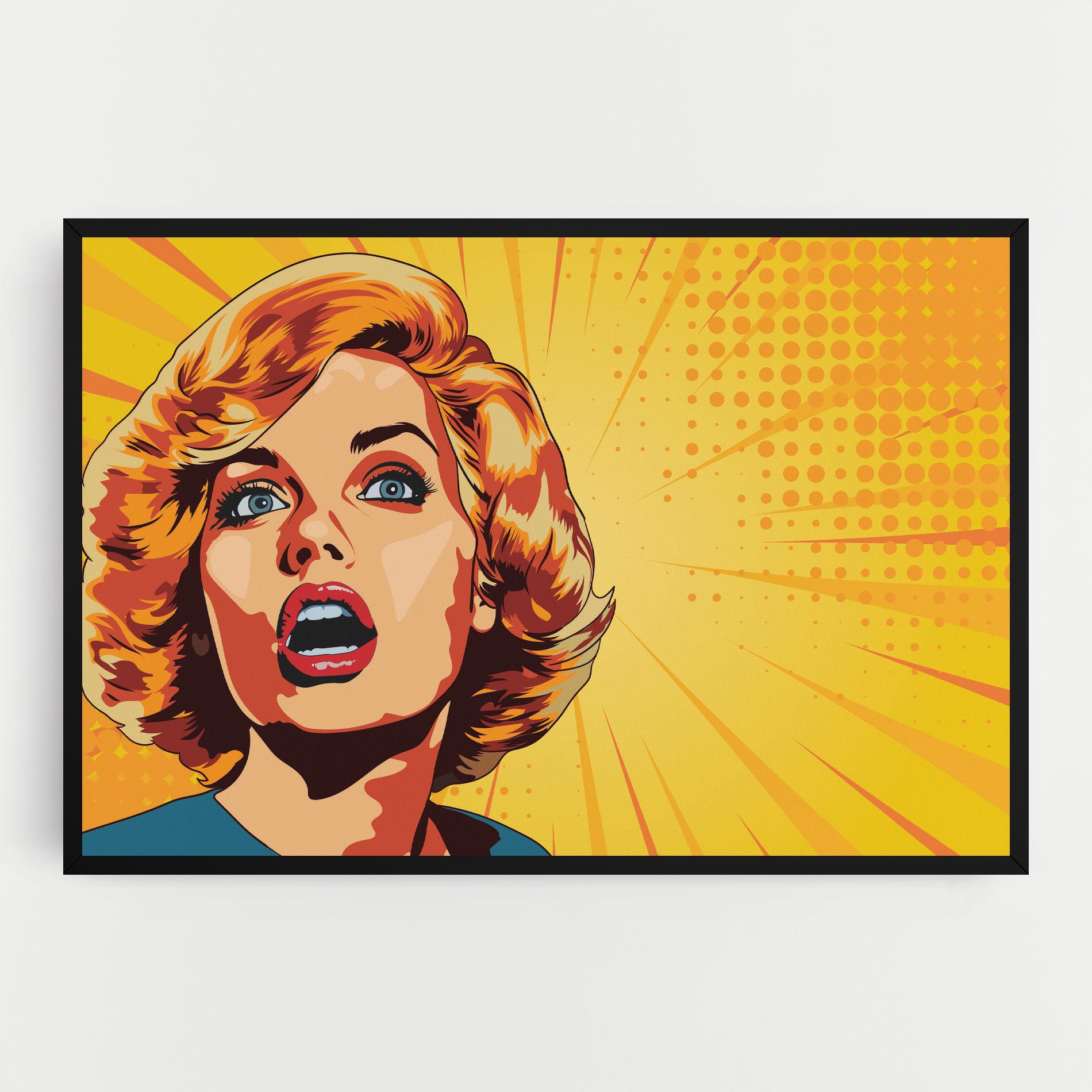 Obraz na Płótnie Surprised Blonde Lady mockup 0