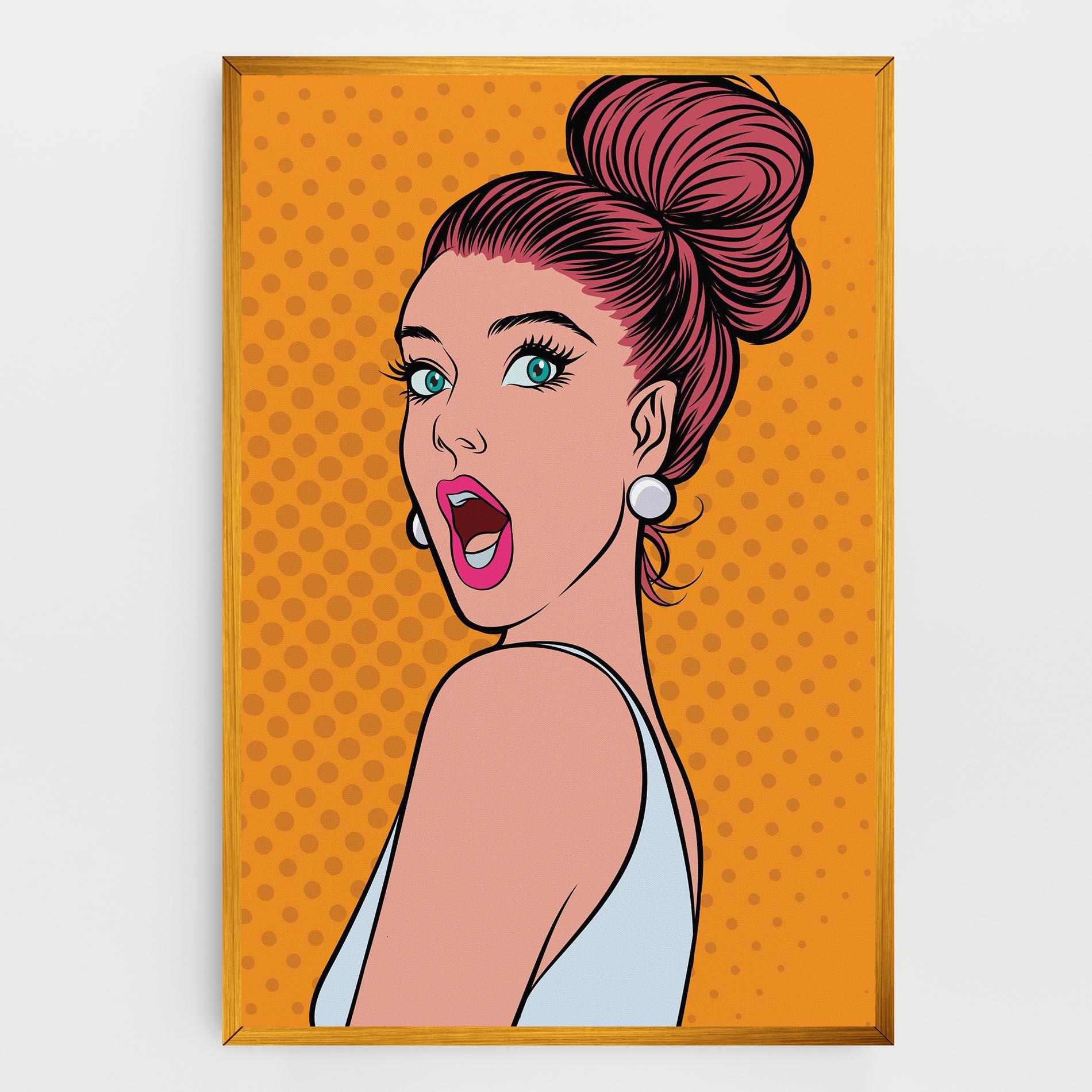 Obraz na Płótnie Pop Comic Lady mockup 0
