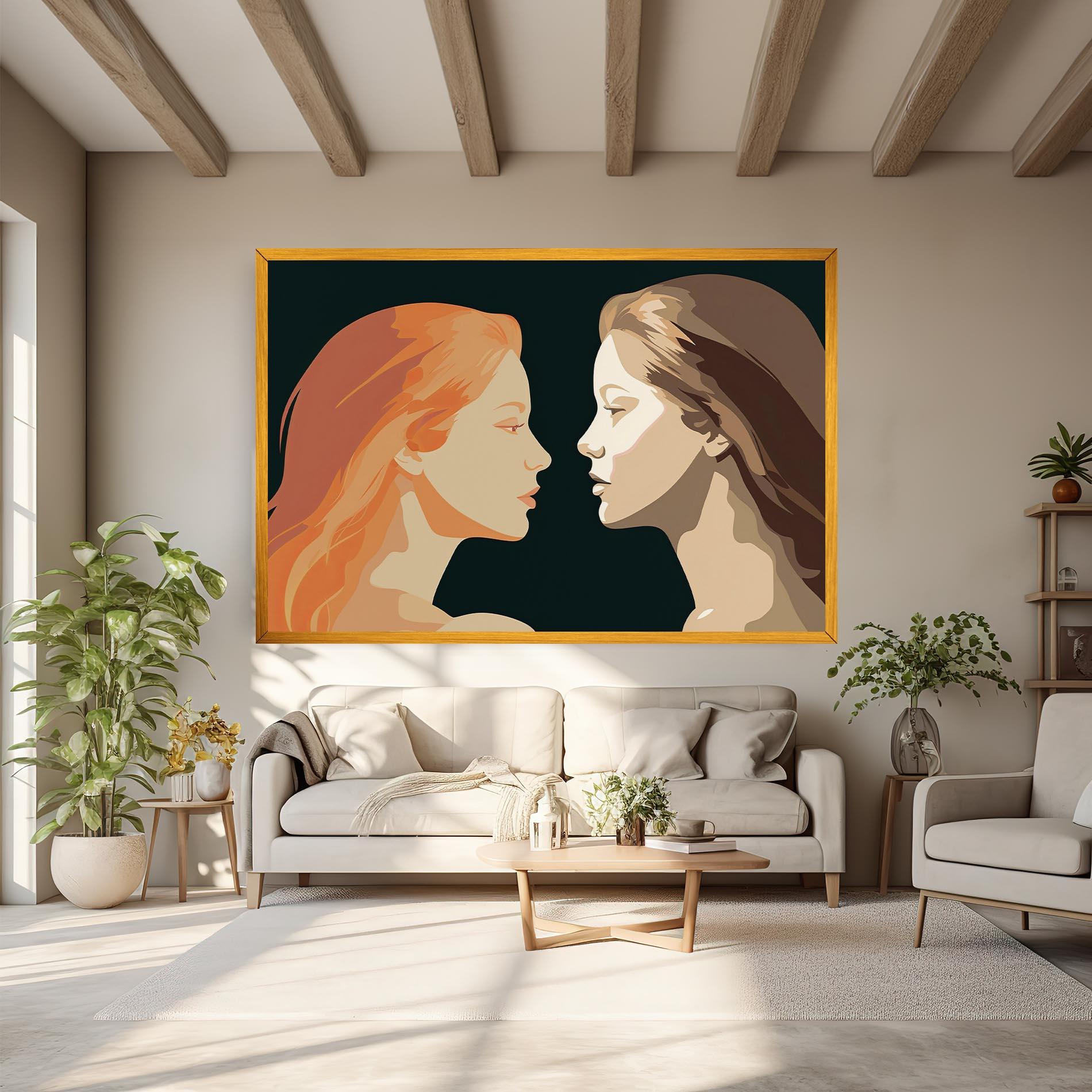 Obraz na Płótnie Orange Pop Girl mockup 6