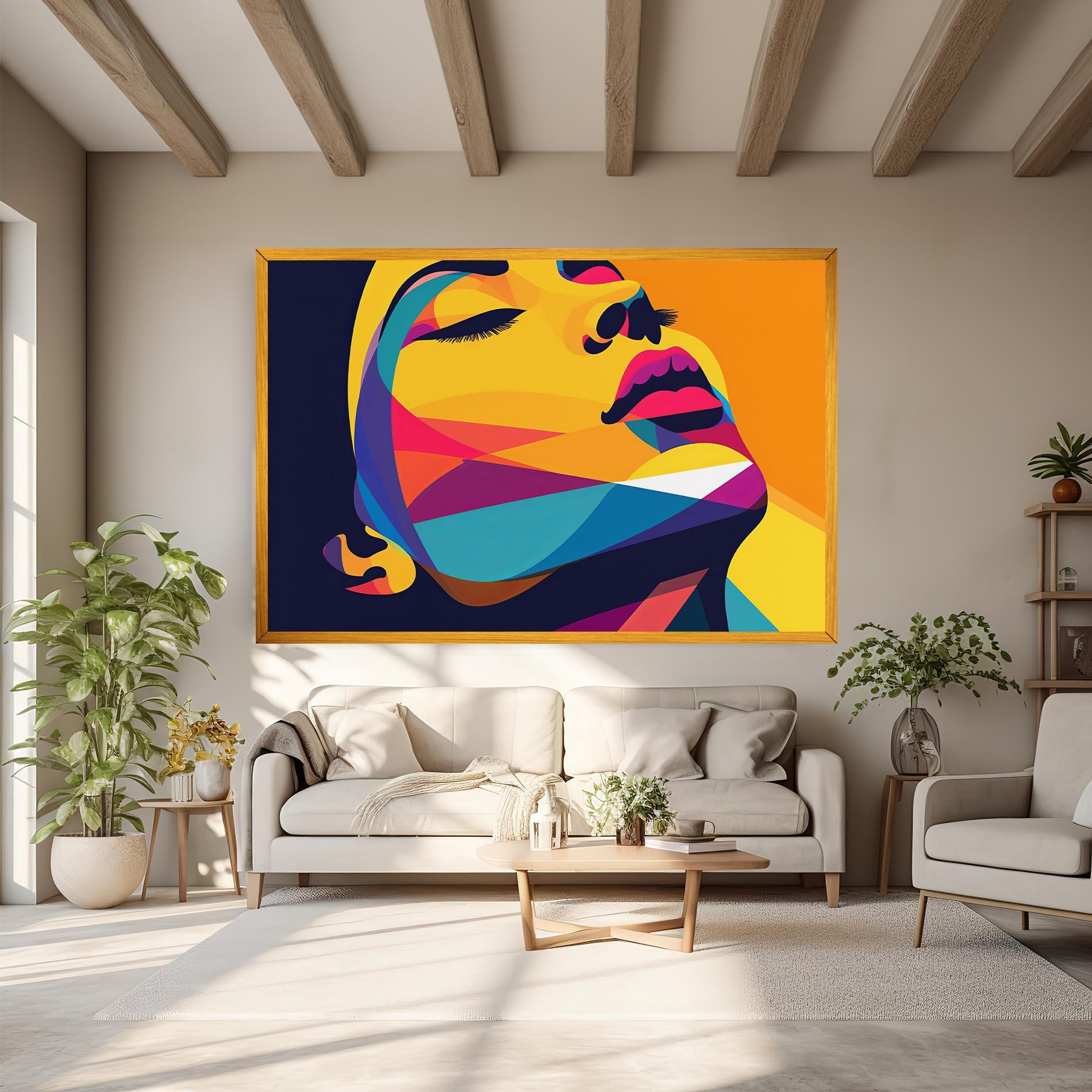 Obraz na Płótnie Yellow Pop Face mockup 6