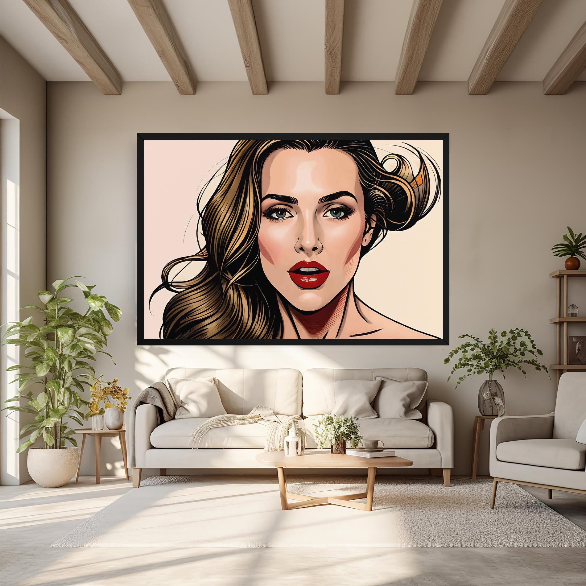 Obraz na Płótnie Red Pop Lips mockup 6