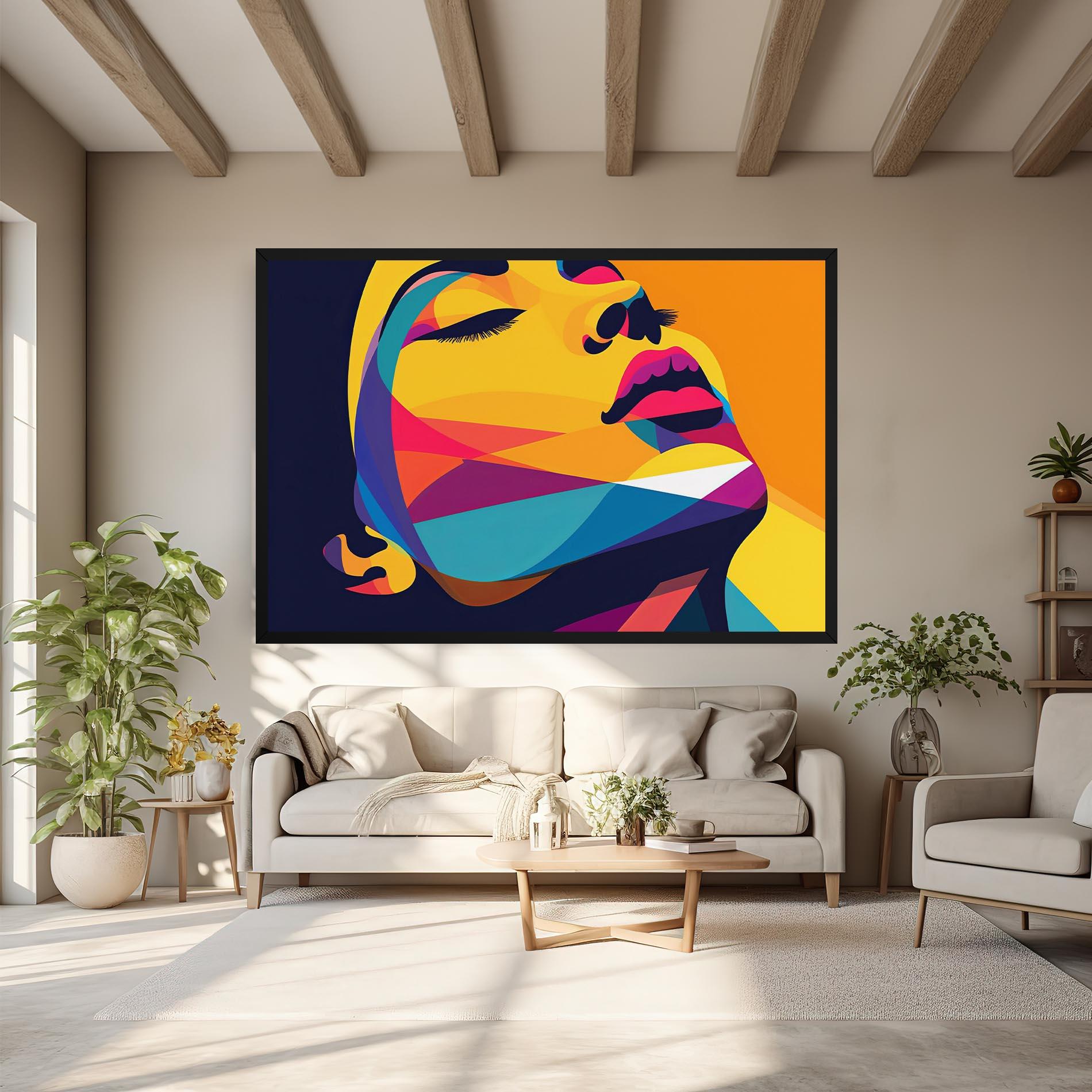 Obraz na Płótnie Yellow Pop Face mockup 6