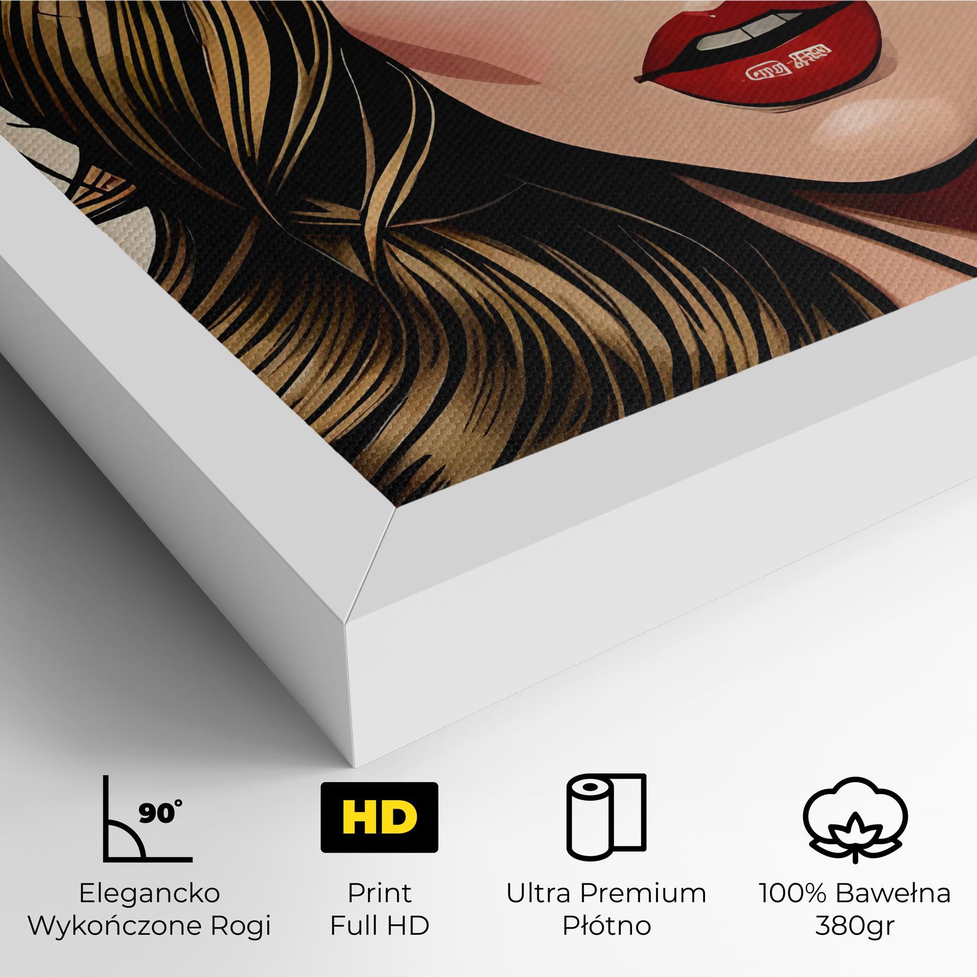 Obraz na Płótnie Red Pop Lips mockup 4