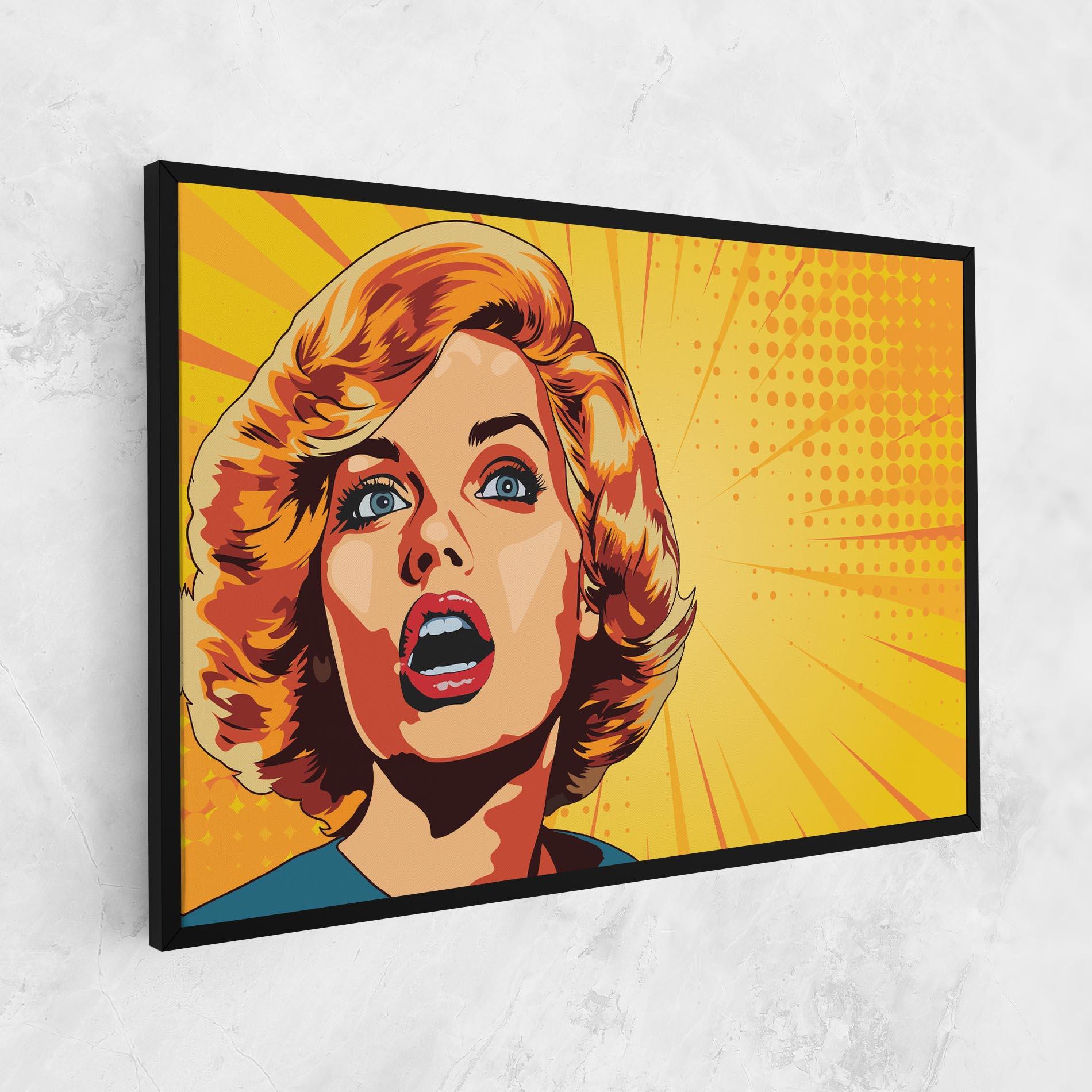 Obraz na Płótnie Surprised Blonde Lady mockup 1