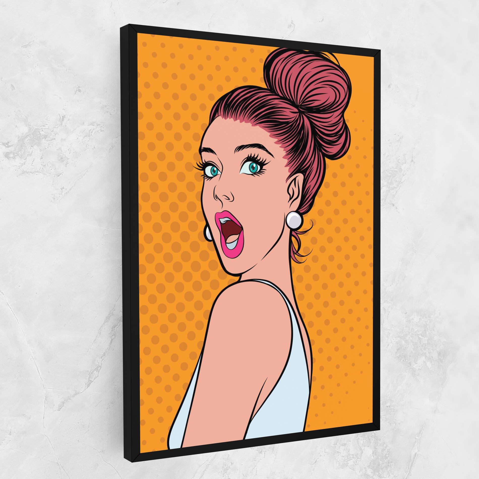 Obraz na Płótnie Pop Comic Lady mockup 1