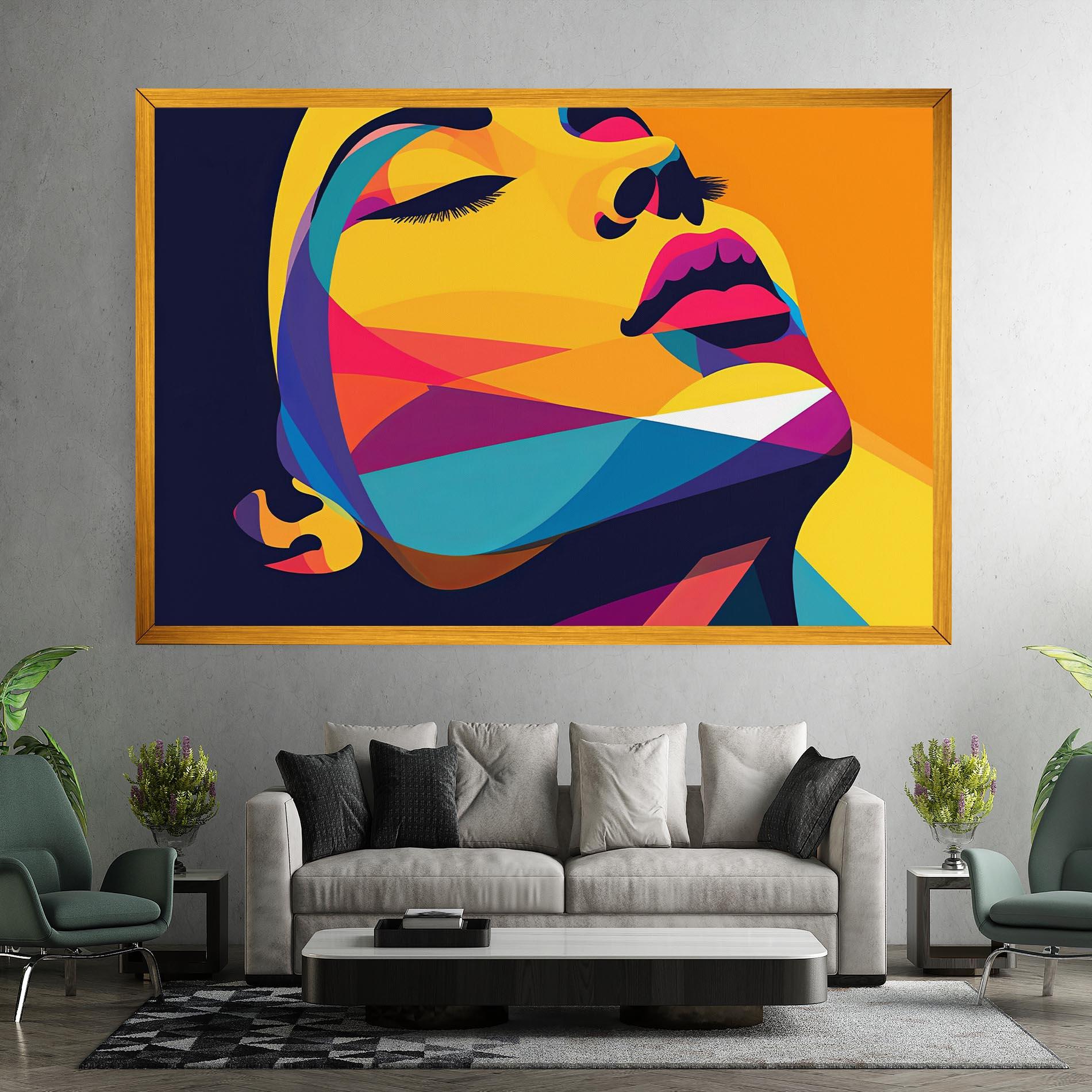 Obraz na Płótnie Yellow Pop Face mockup 7