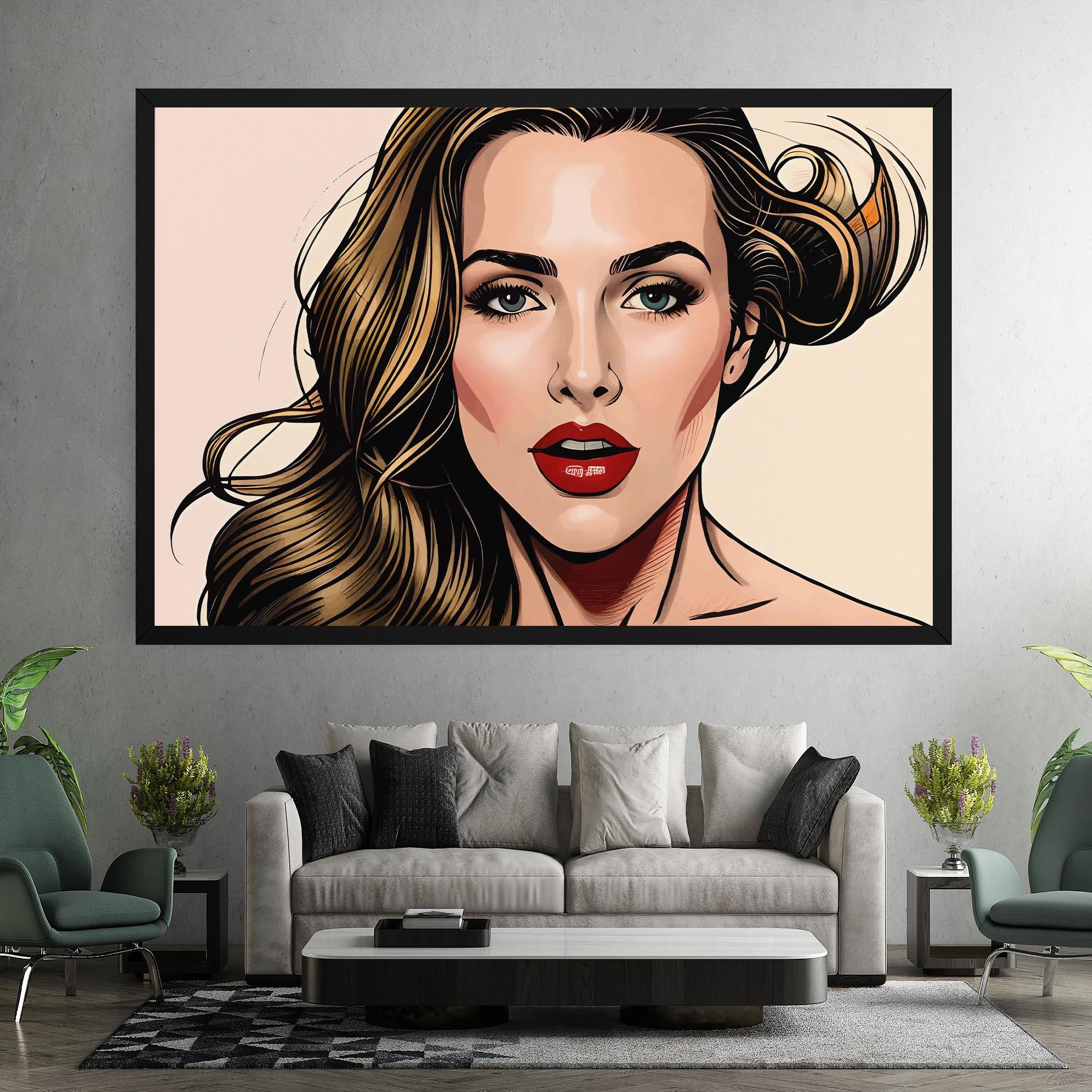 Obraz na Płótnie Red Pop Lips mockup 7