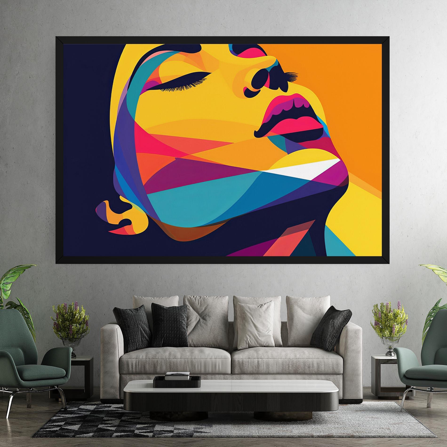 Obraz na Płótnie Yellow Pop Face mockup 7