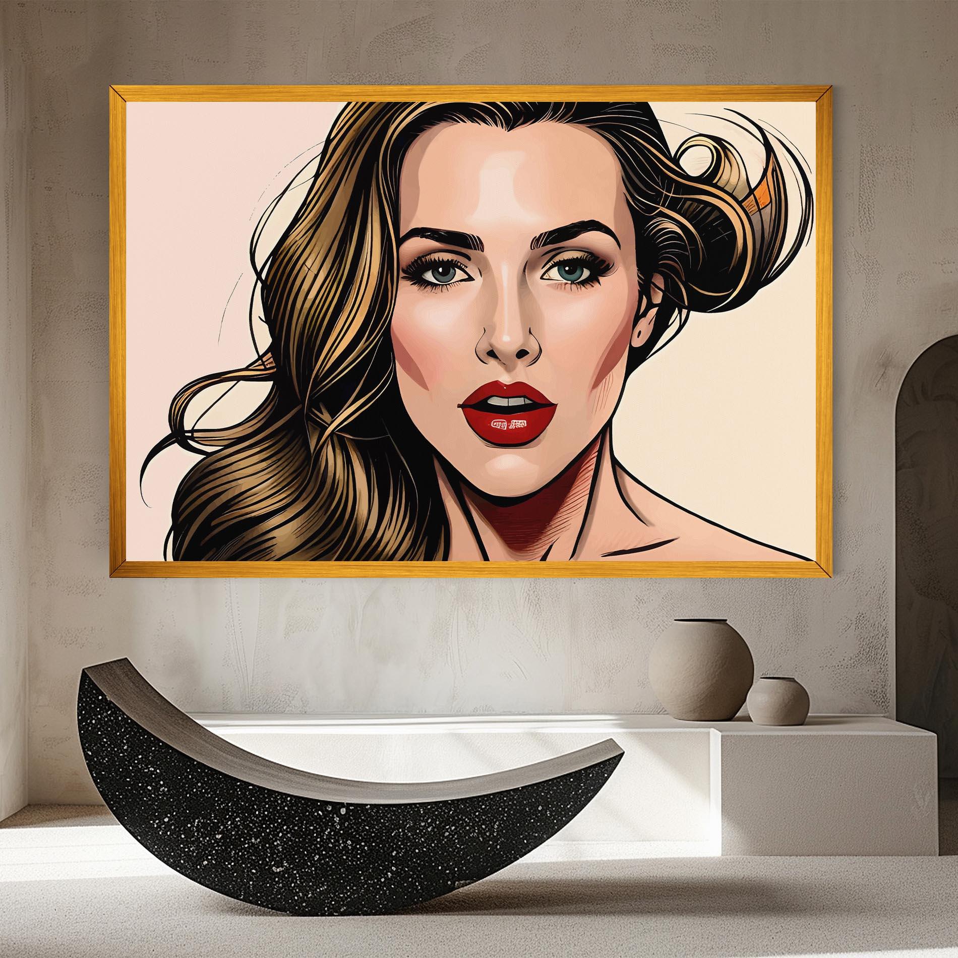 Obraz na Płótnie Red Pop Lips mockup 8