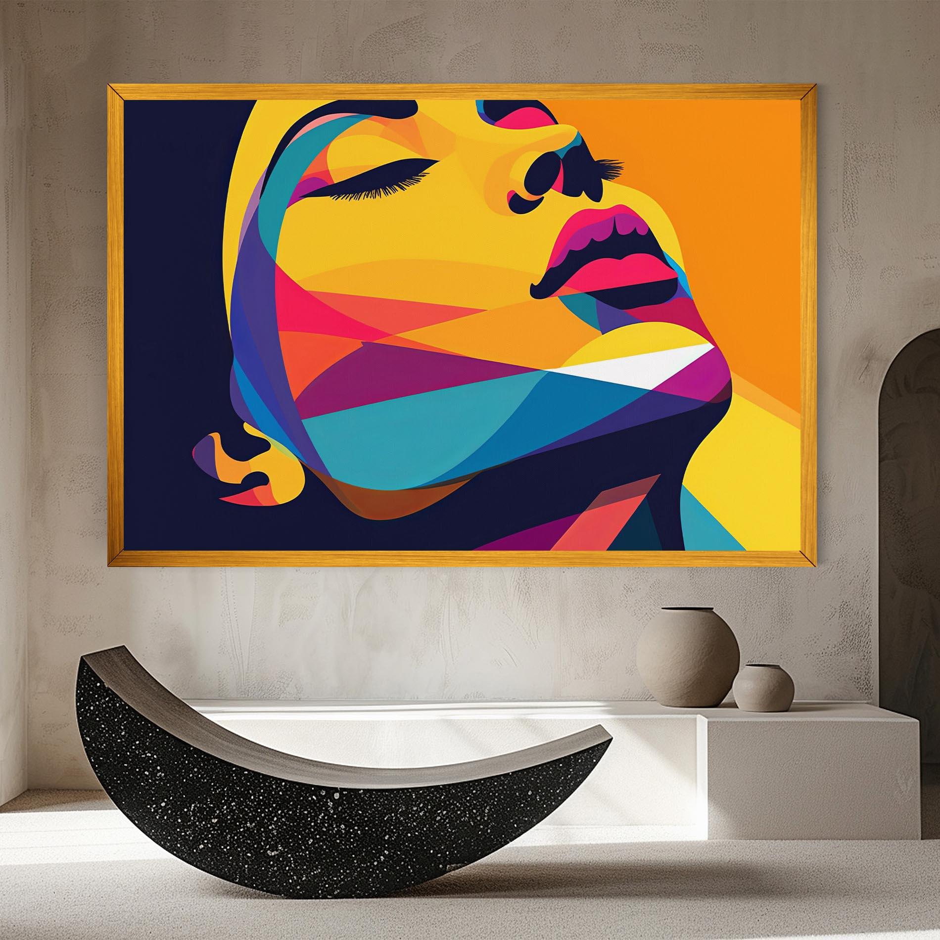 Obraz na Płótnie Yellow Pop Face mockup 8