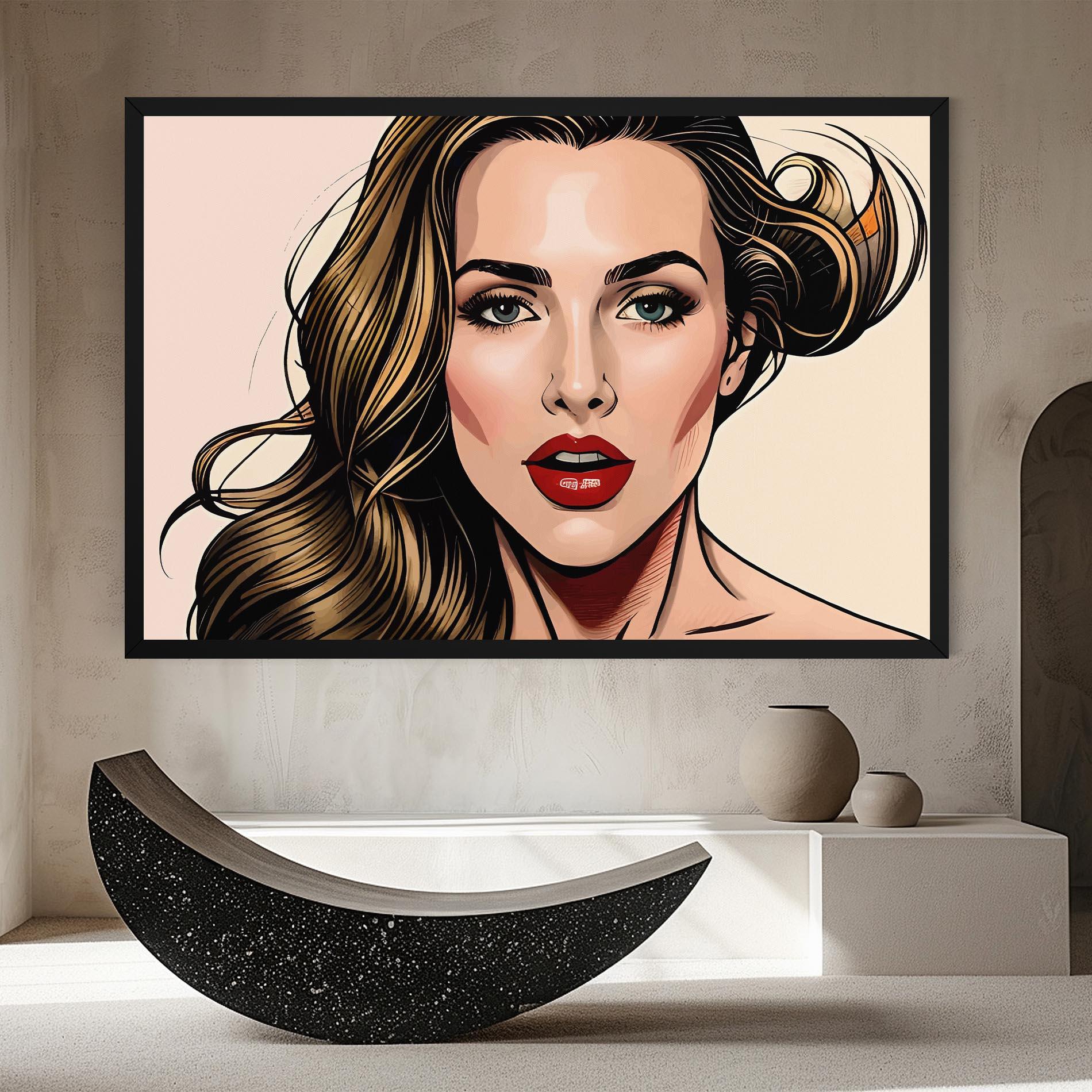 Obraz na Płótnie Red Pop Lips mockup 8