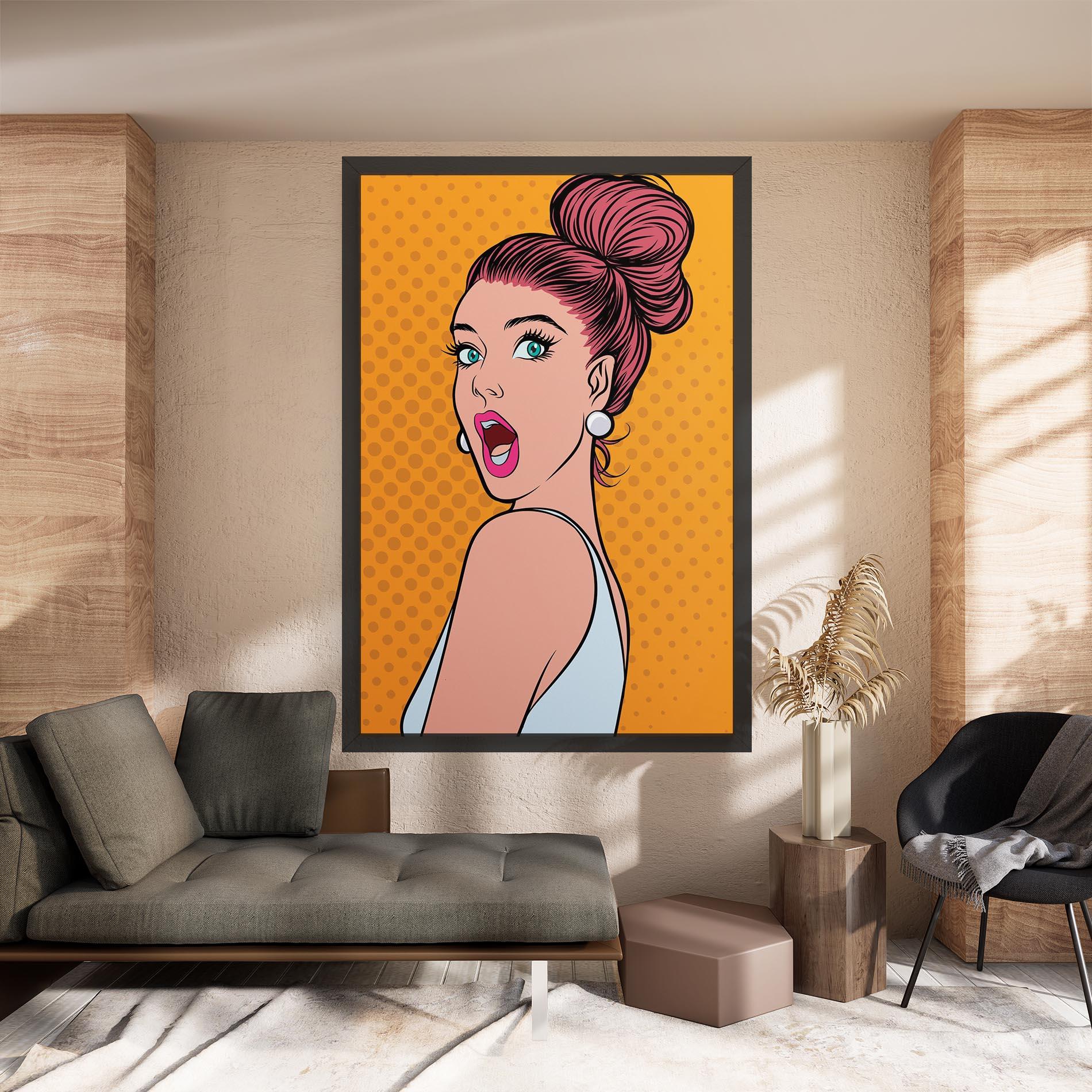 Obraz na Płótnie Pop Comic Lady mockup 8