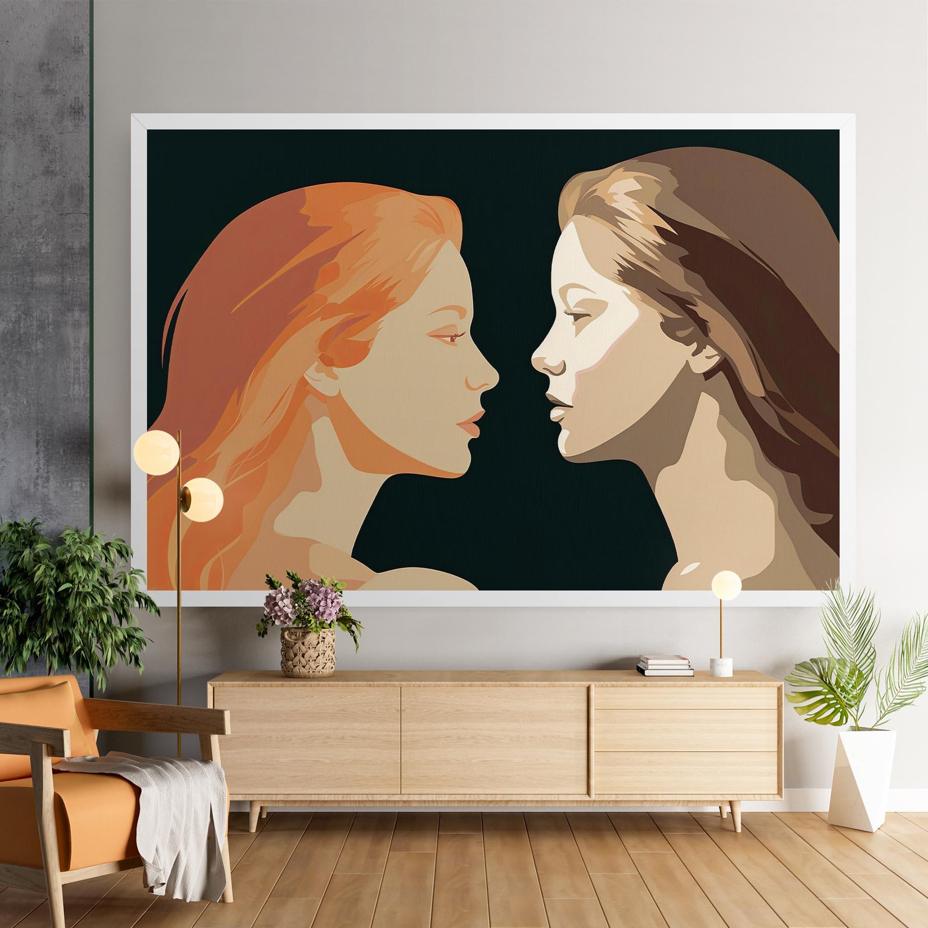 Obraz na Płótnie Orange Pop Girl mockup 9