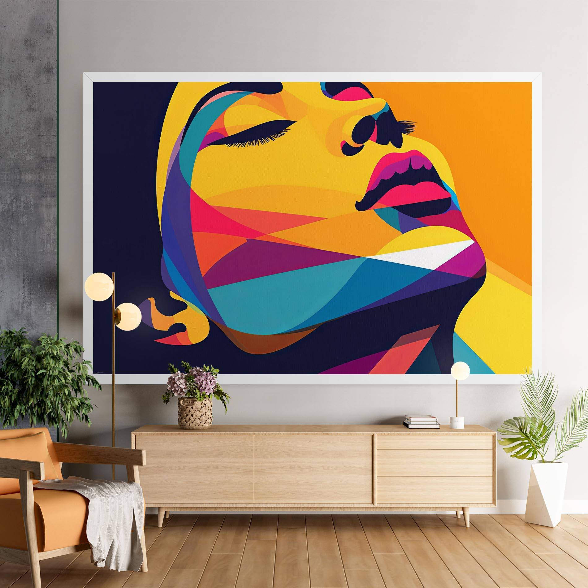 Obraz na Płótnie Yellow Pop Face mockup 9