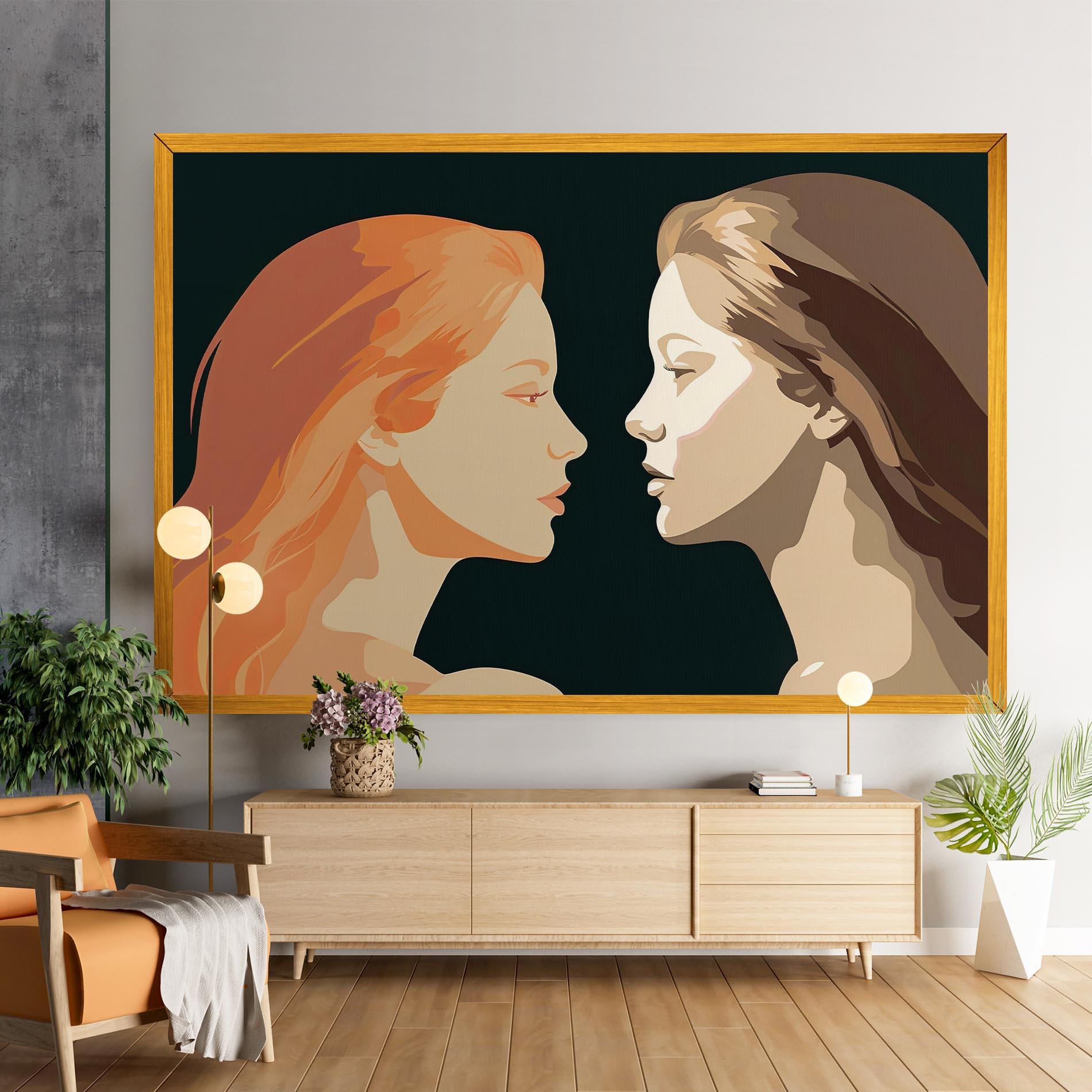 Obraz na Płótnie Orange Pop Girl mockup 9