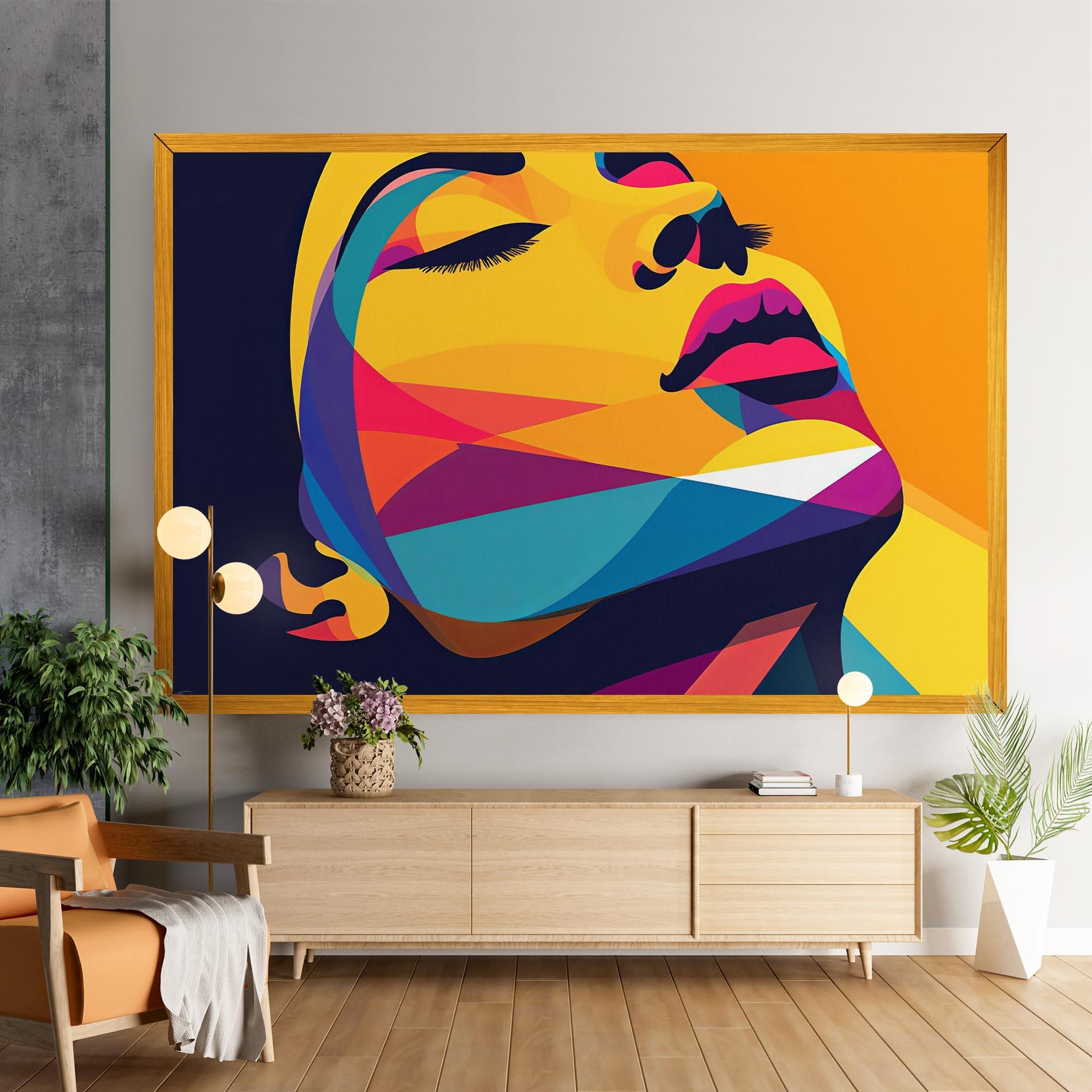 Obraz na Płótnie Yellow Pop Face mockup 9