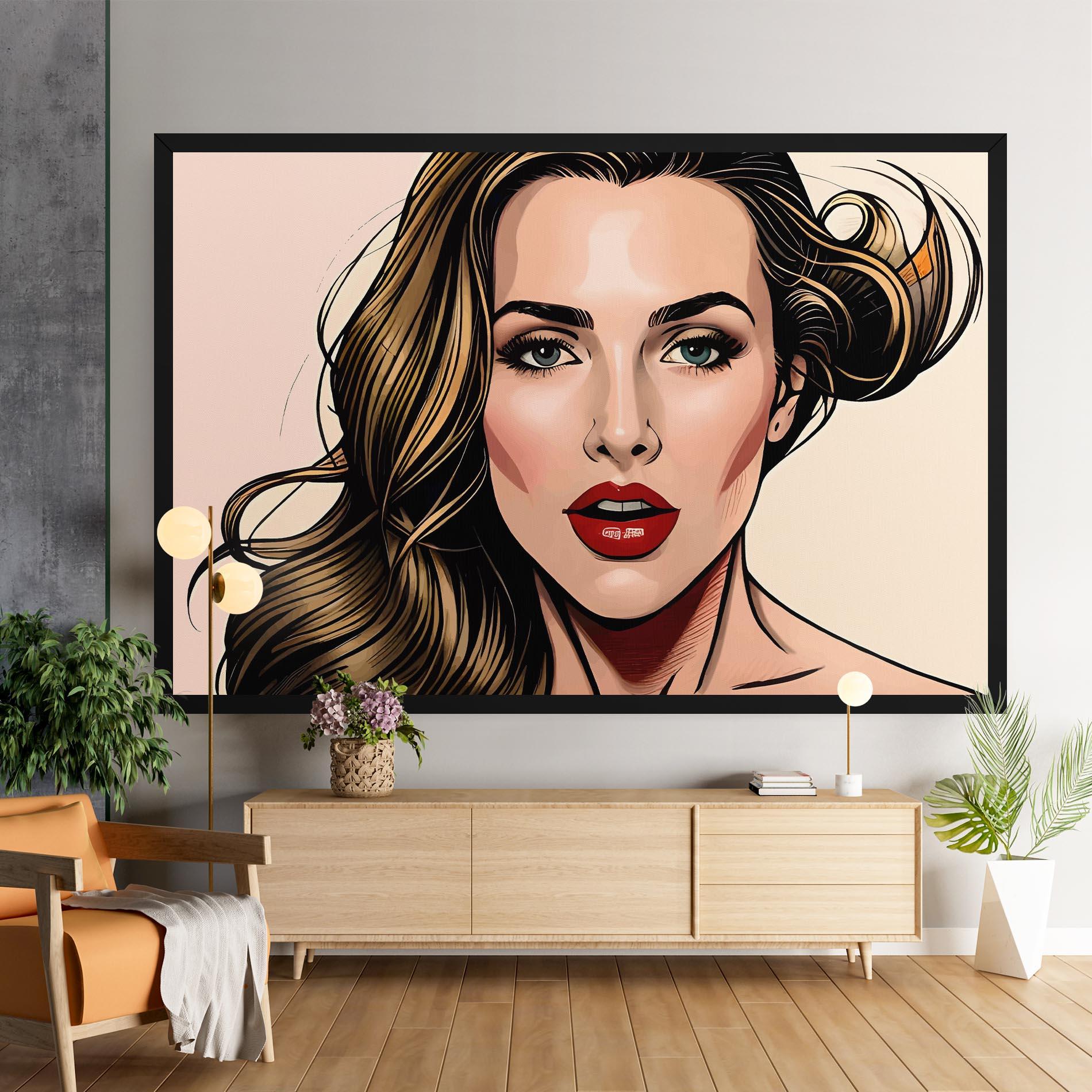 Obraz na Płótnie Red Pop Lips mockup 9