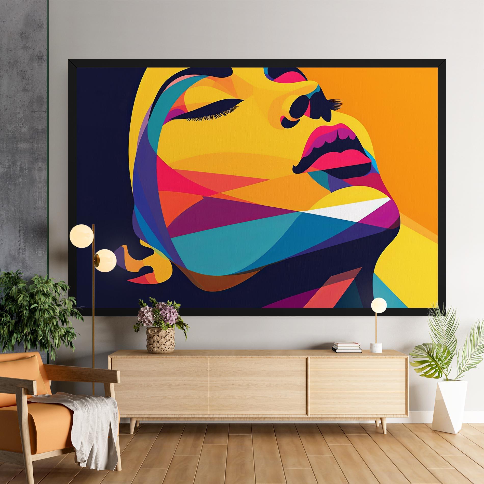 Obraz na Płótnie Yellow Pop Face mockup 9