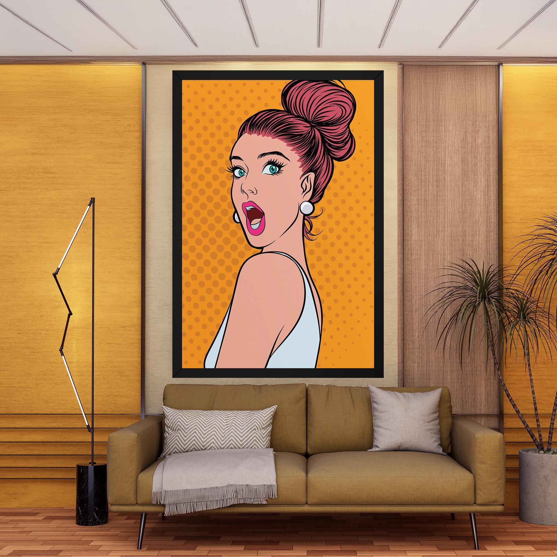 Obraz na Płótnie Pop Comic Lady mockup 9