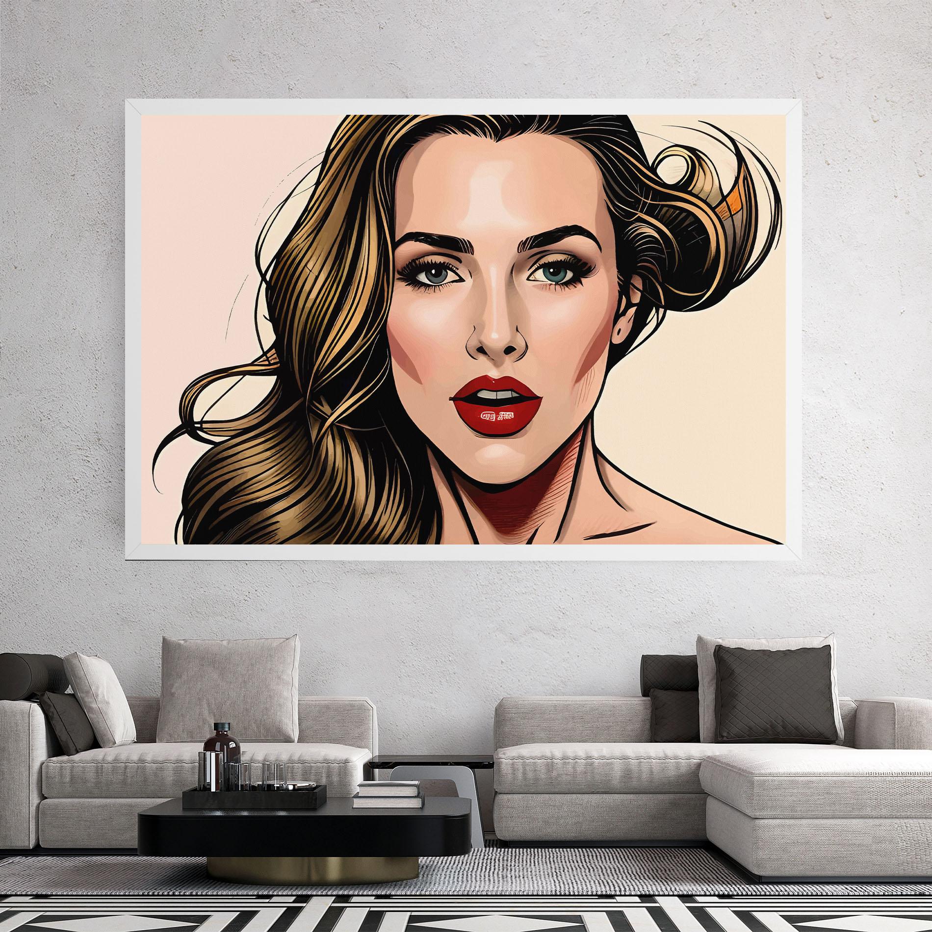 Obraz na Płótnie Red Pop Lips mockup 2