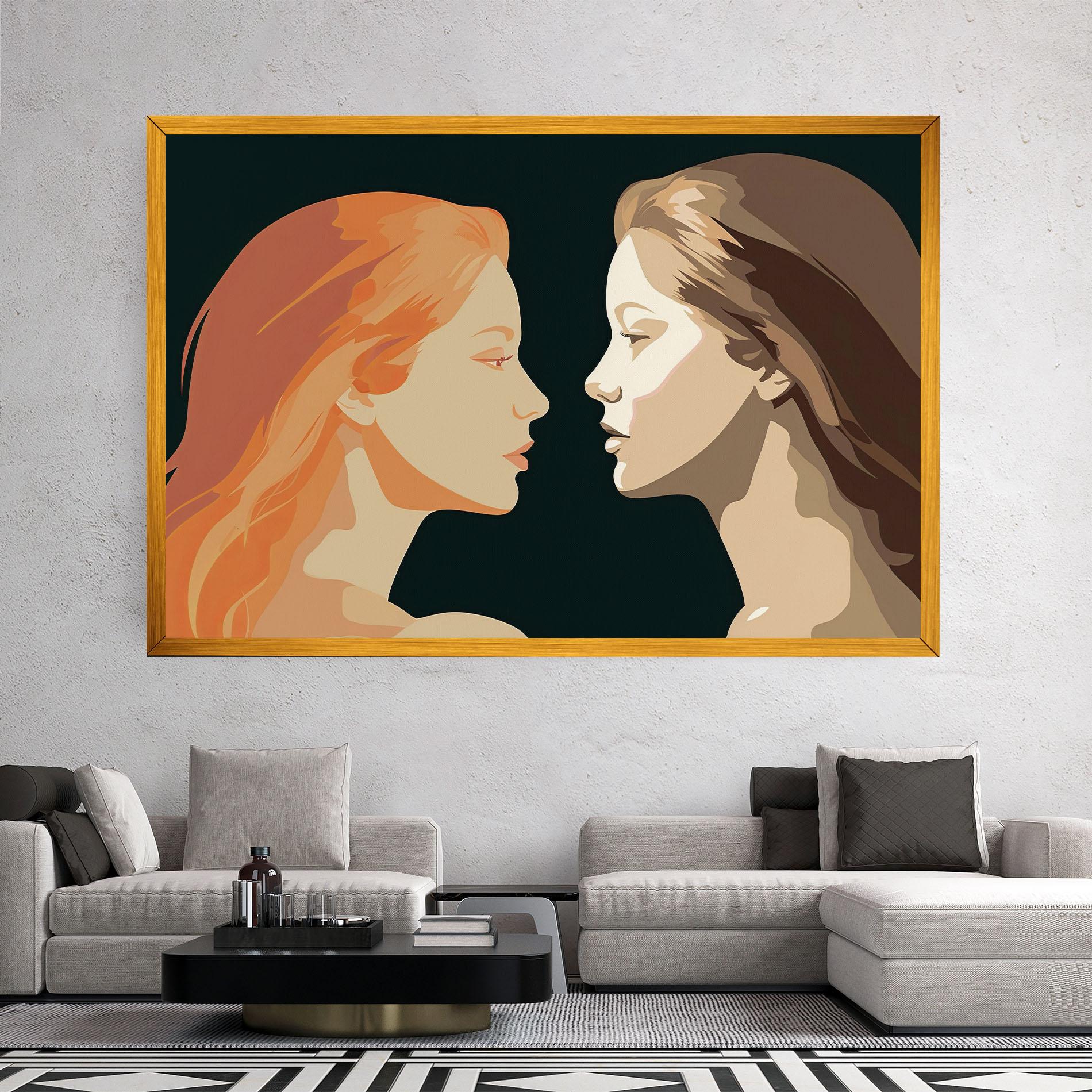 Obraz na Płótnie Orange Pop Girl mockup 2