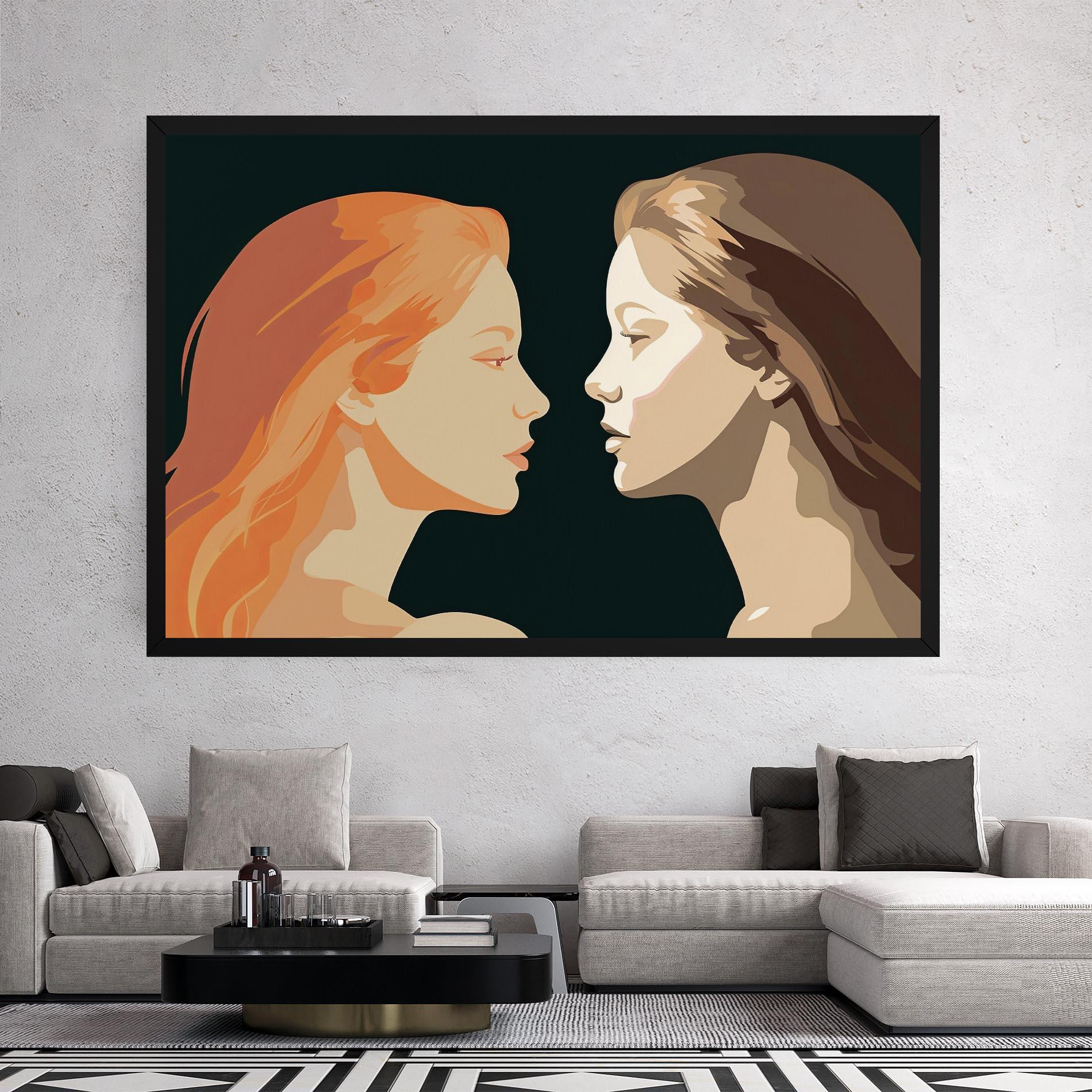 Obraz na Płótnie Orange Pop Girl mockup 2