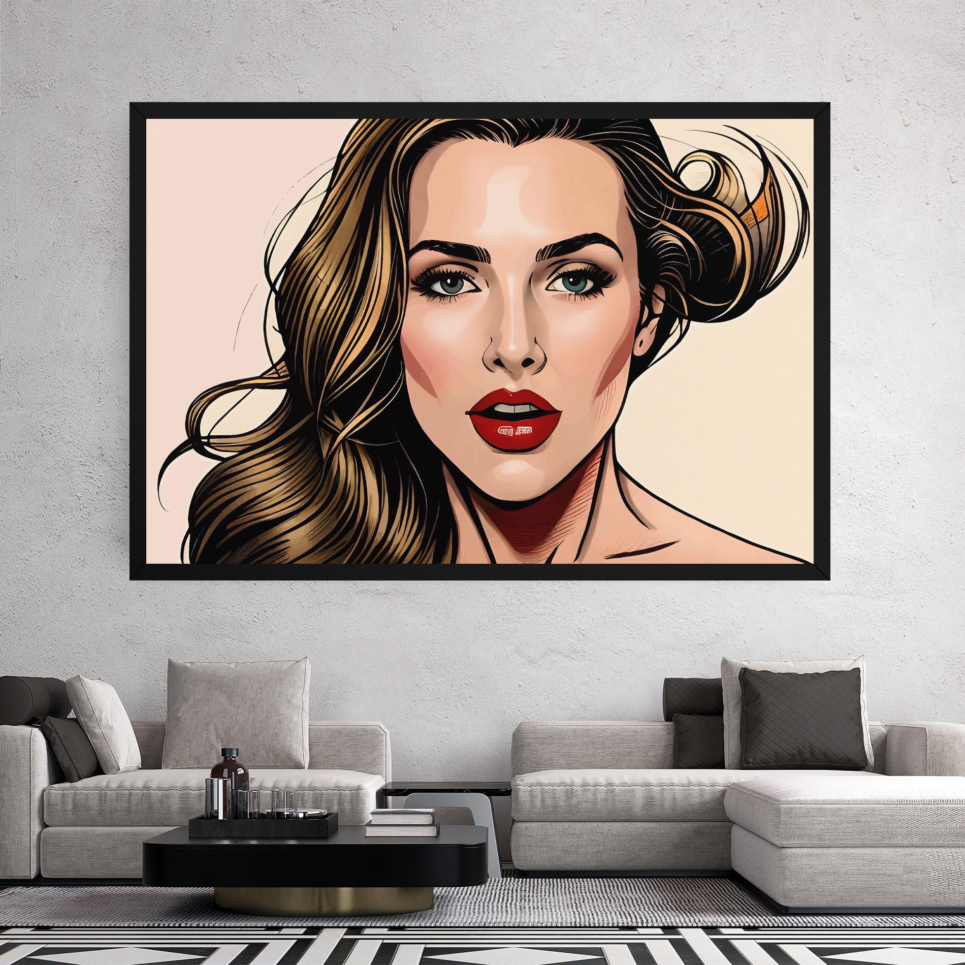 Obraz na Płótnie Red Pop Lips mockup 2