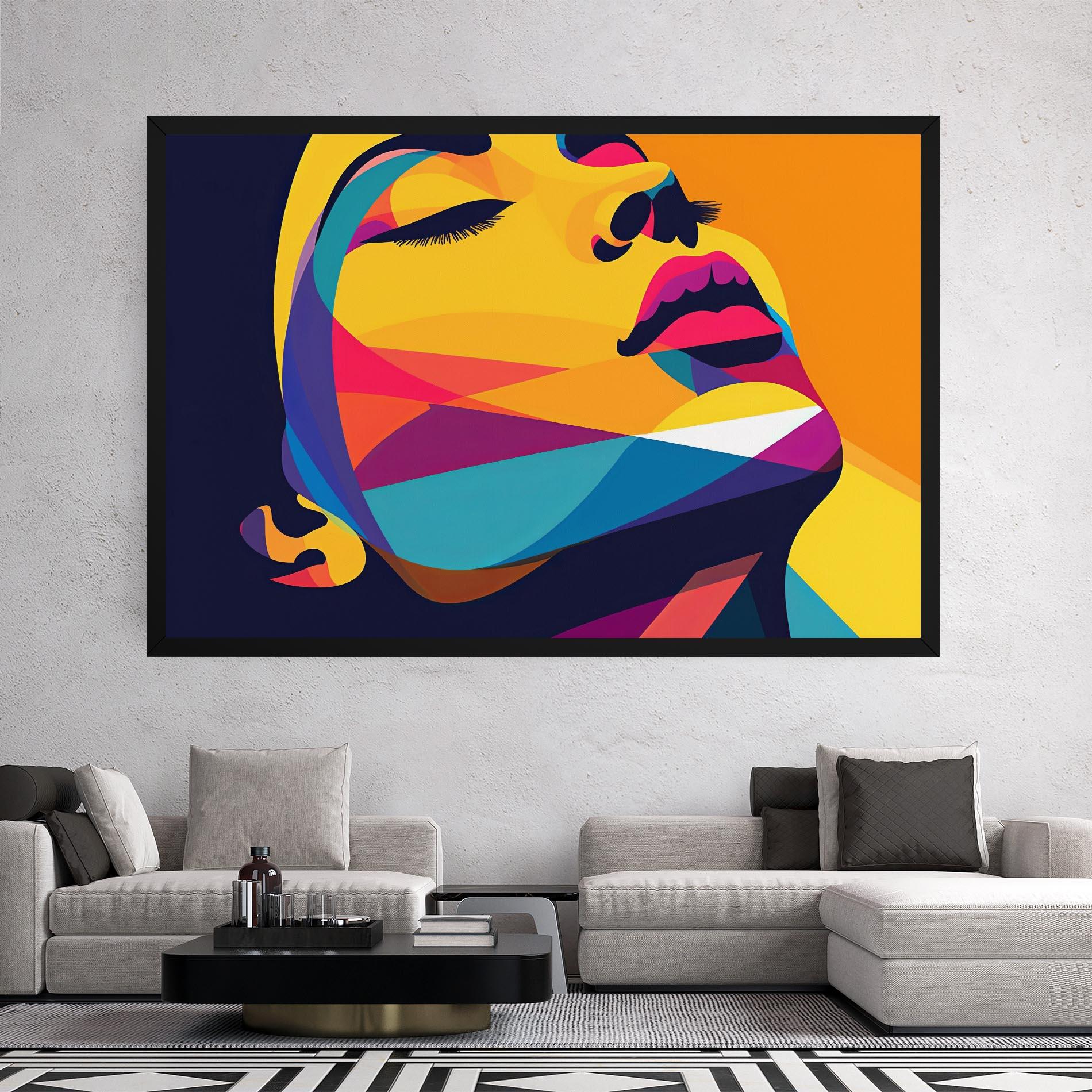 Obraz na Płótnie Yellow Pop Face mockup 2