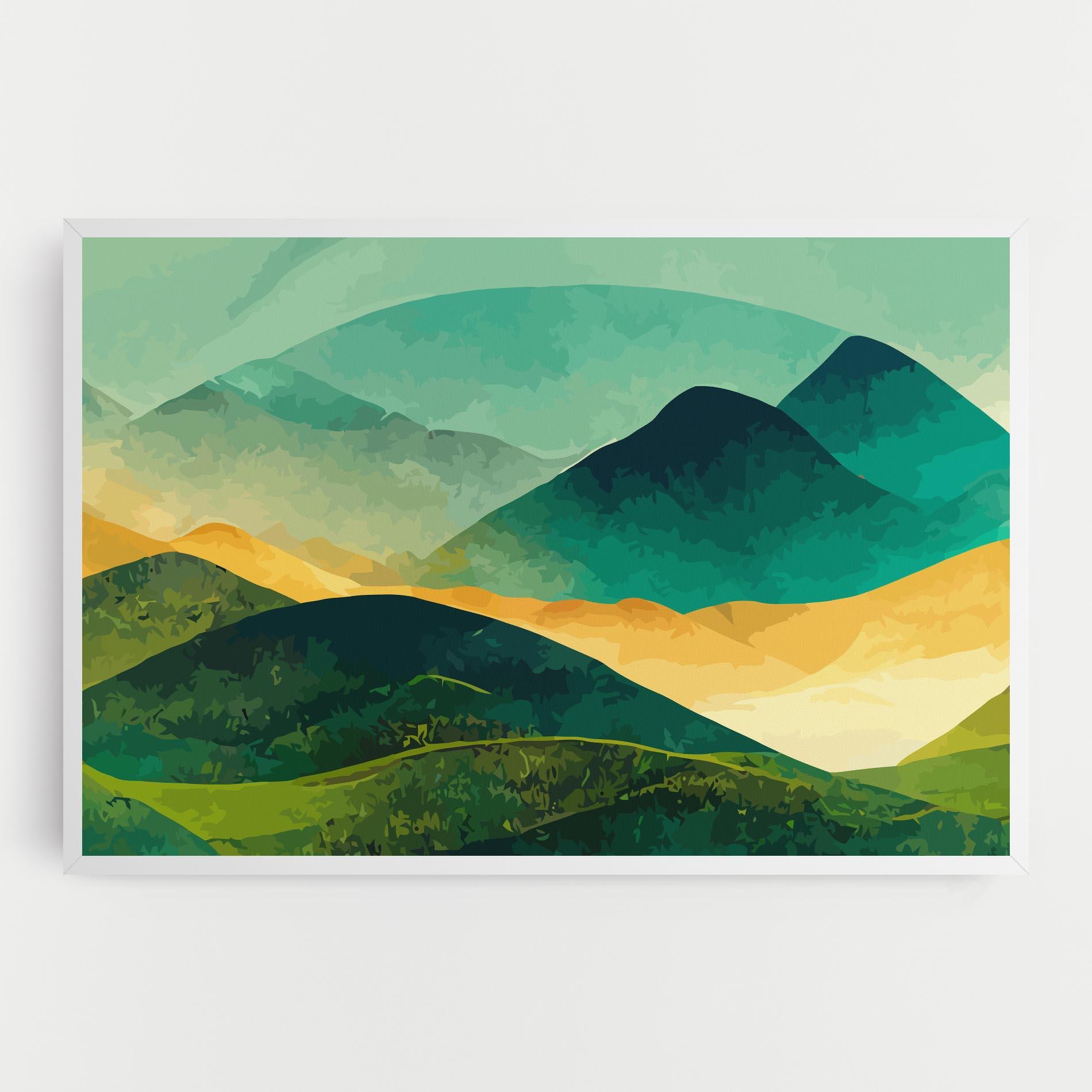 Obraz na Płótnie Green Art Mountain mockup 0