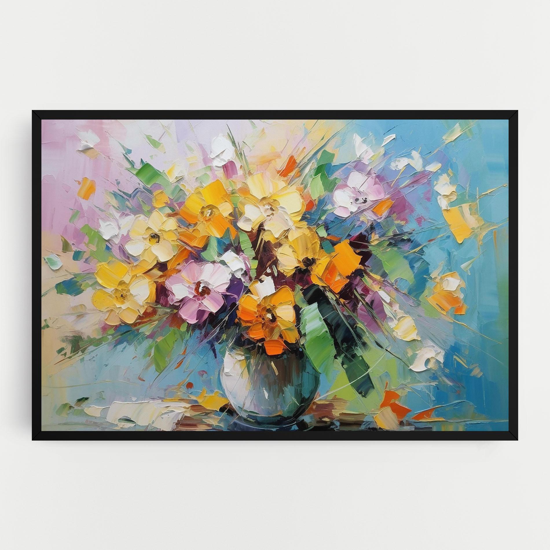 Obraz na Płótnie Colorfull Flowers Painting mockup 0