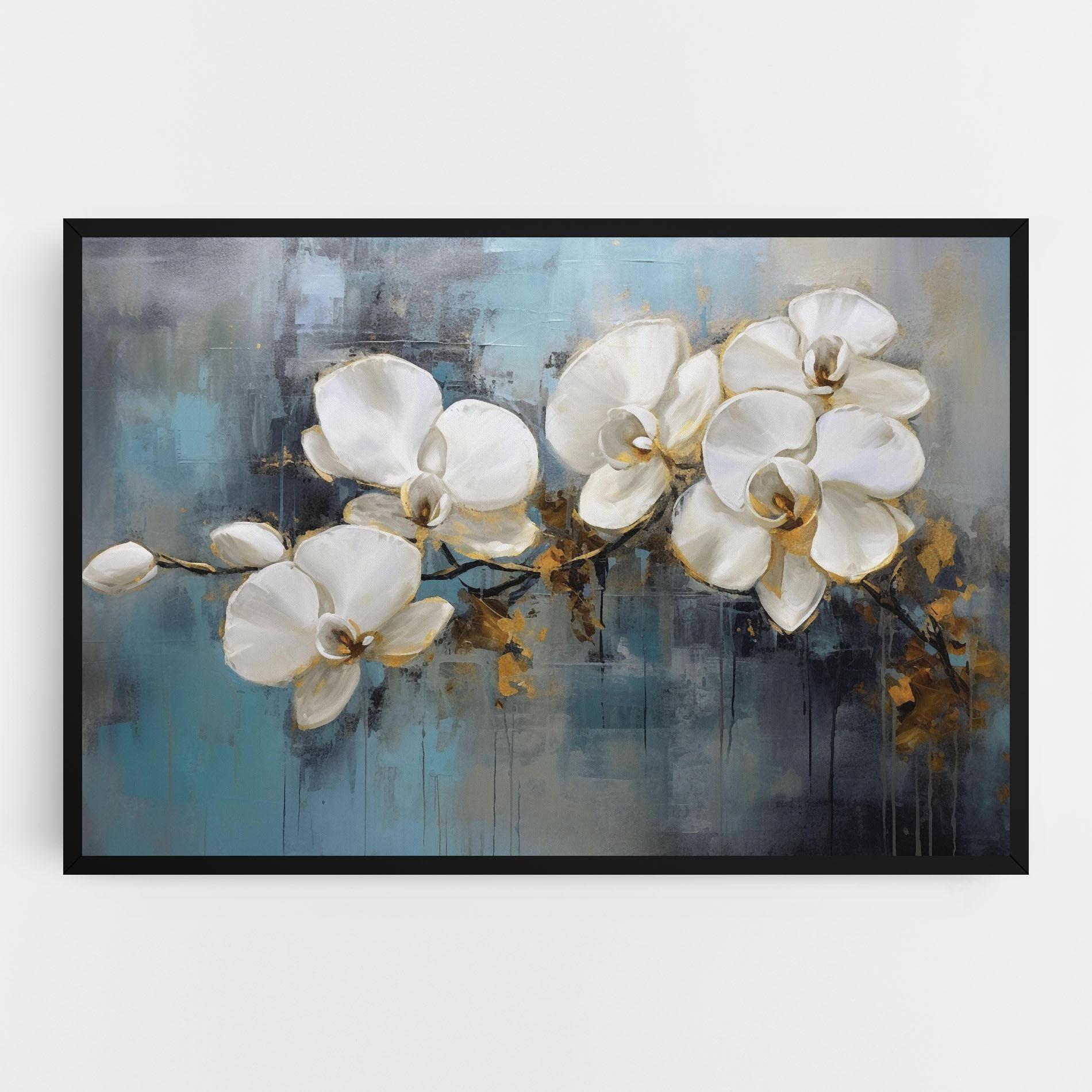 Obraz na Płótnie White Orchids Painting mockup 0