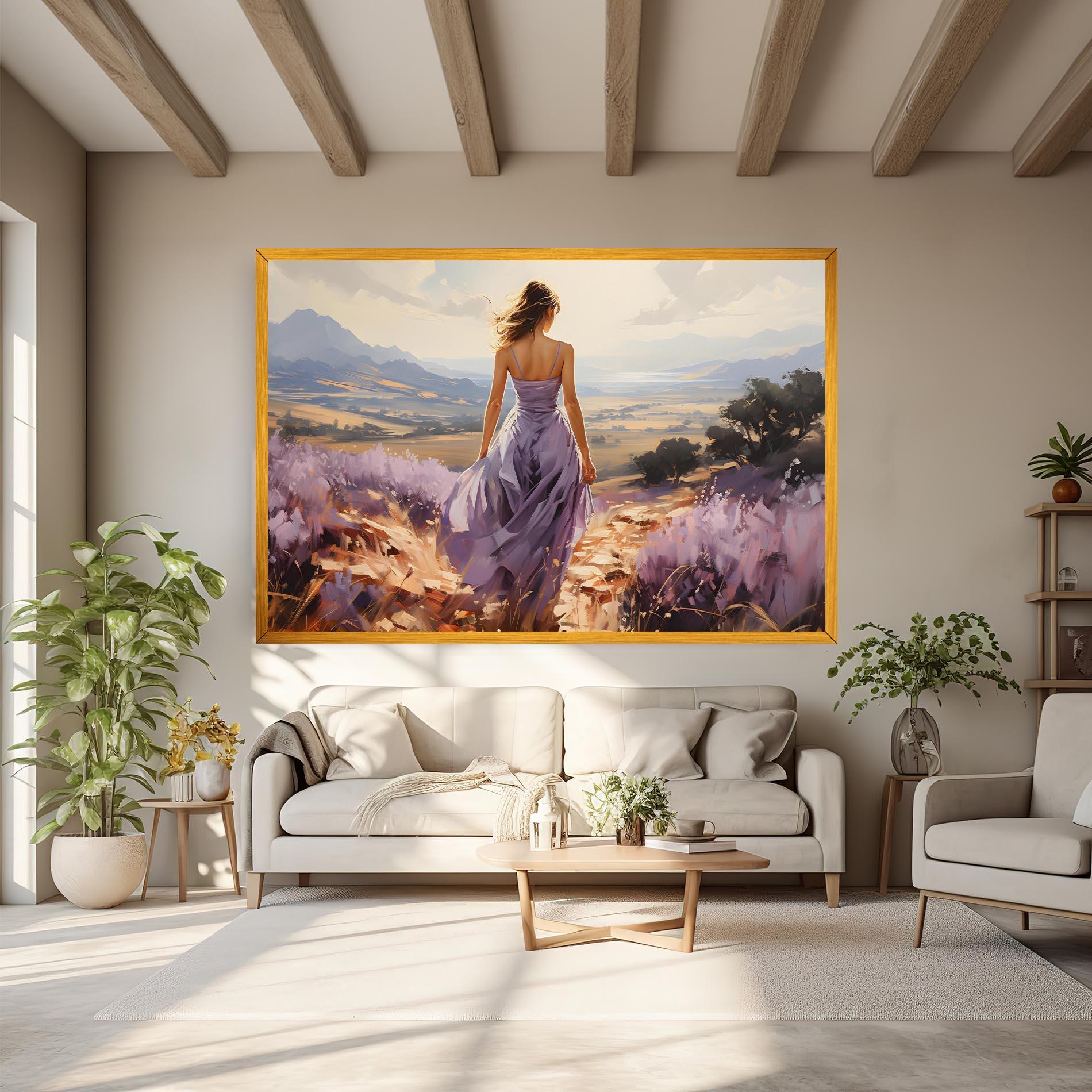 Obraz na Płótnie Purple Dress Woman mockup 6