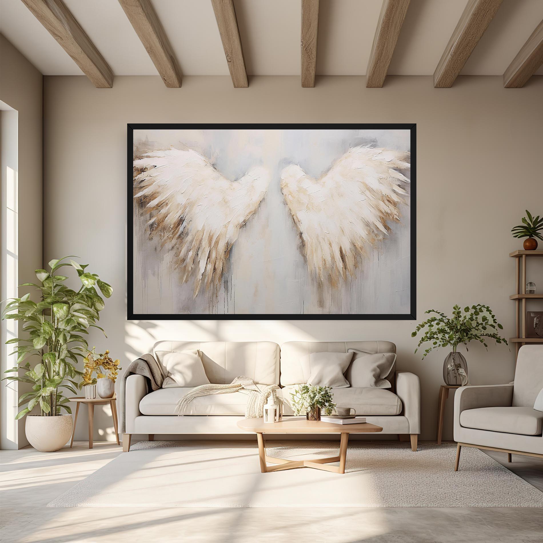 Obraz na Płótnie Cream White Wings mockup 6