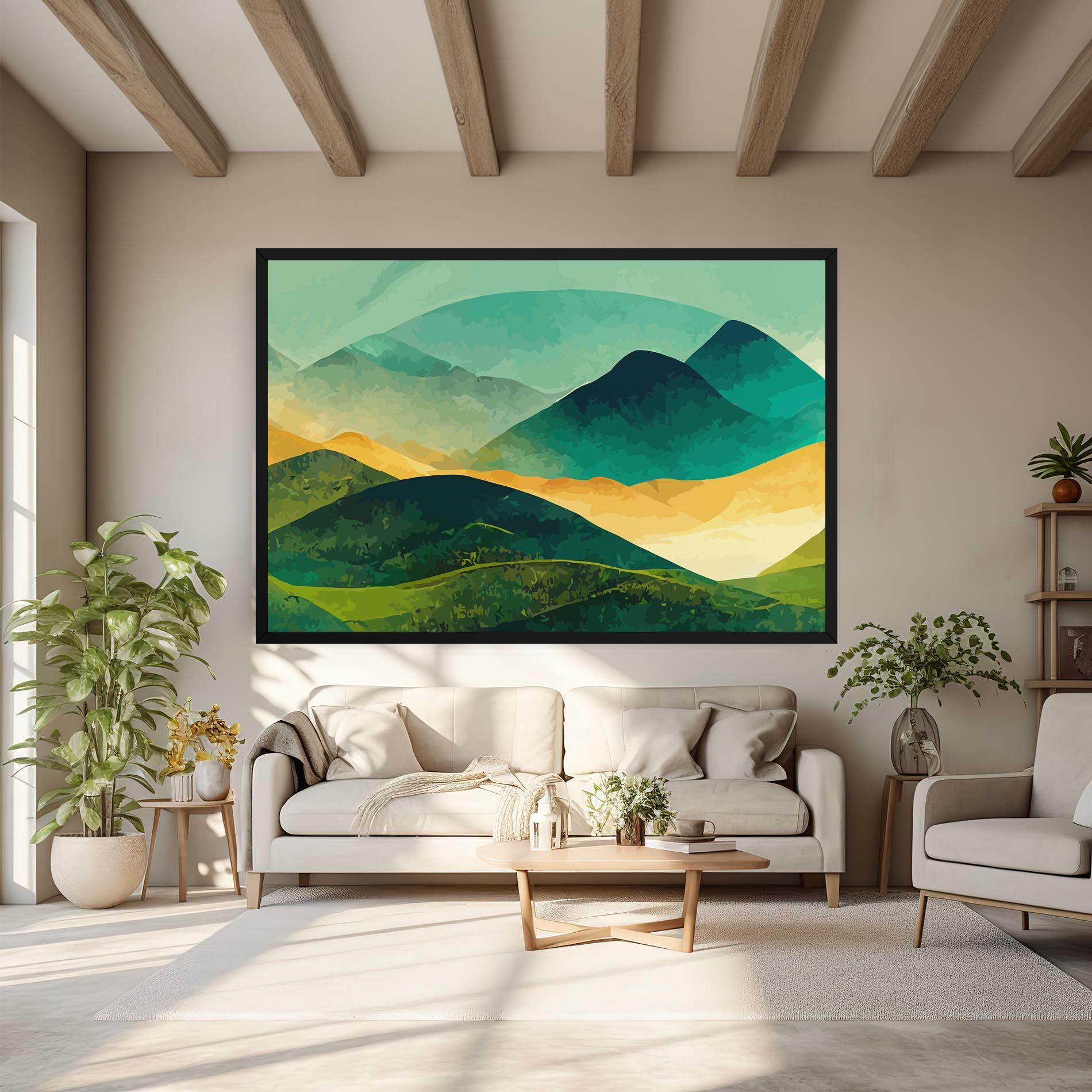 Obraz na Płótnie Green Art Mountain mockup 6