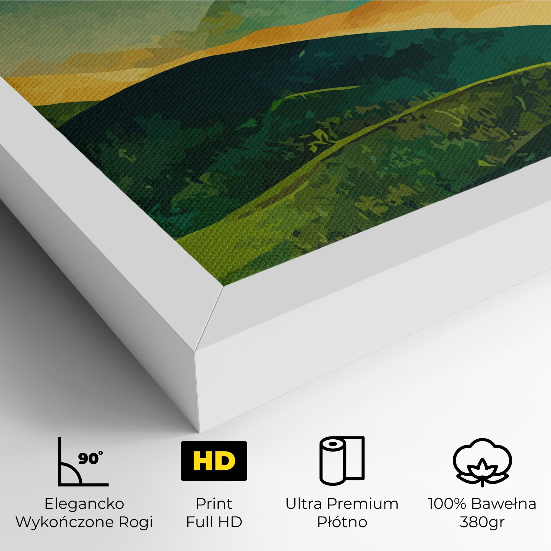 Obraz na Płótnie Green Art Mountain mockup 4