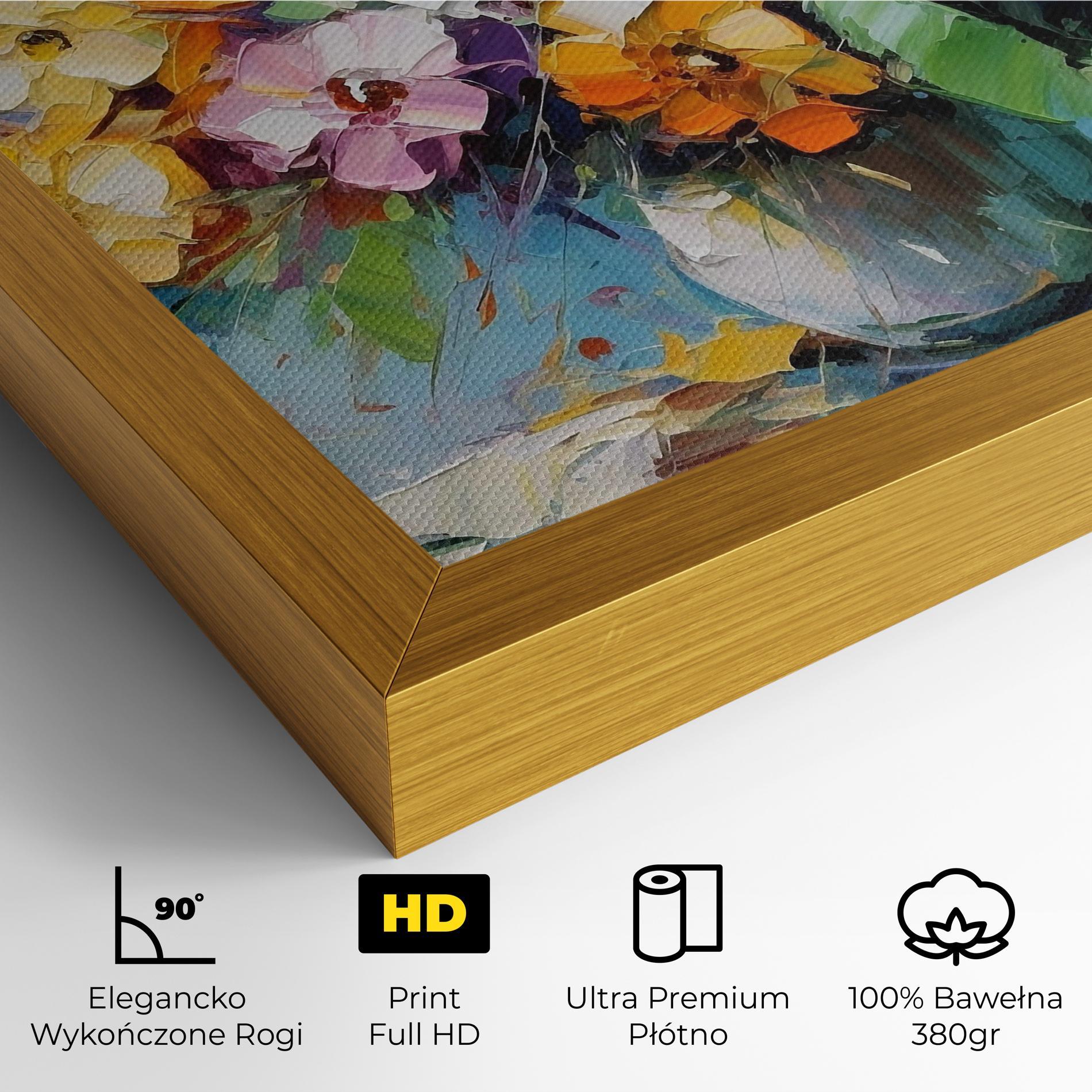 Obraz na Płótnie Colorfull Flowers Painting mockup 4