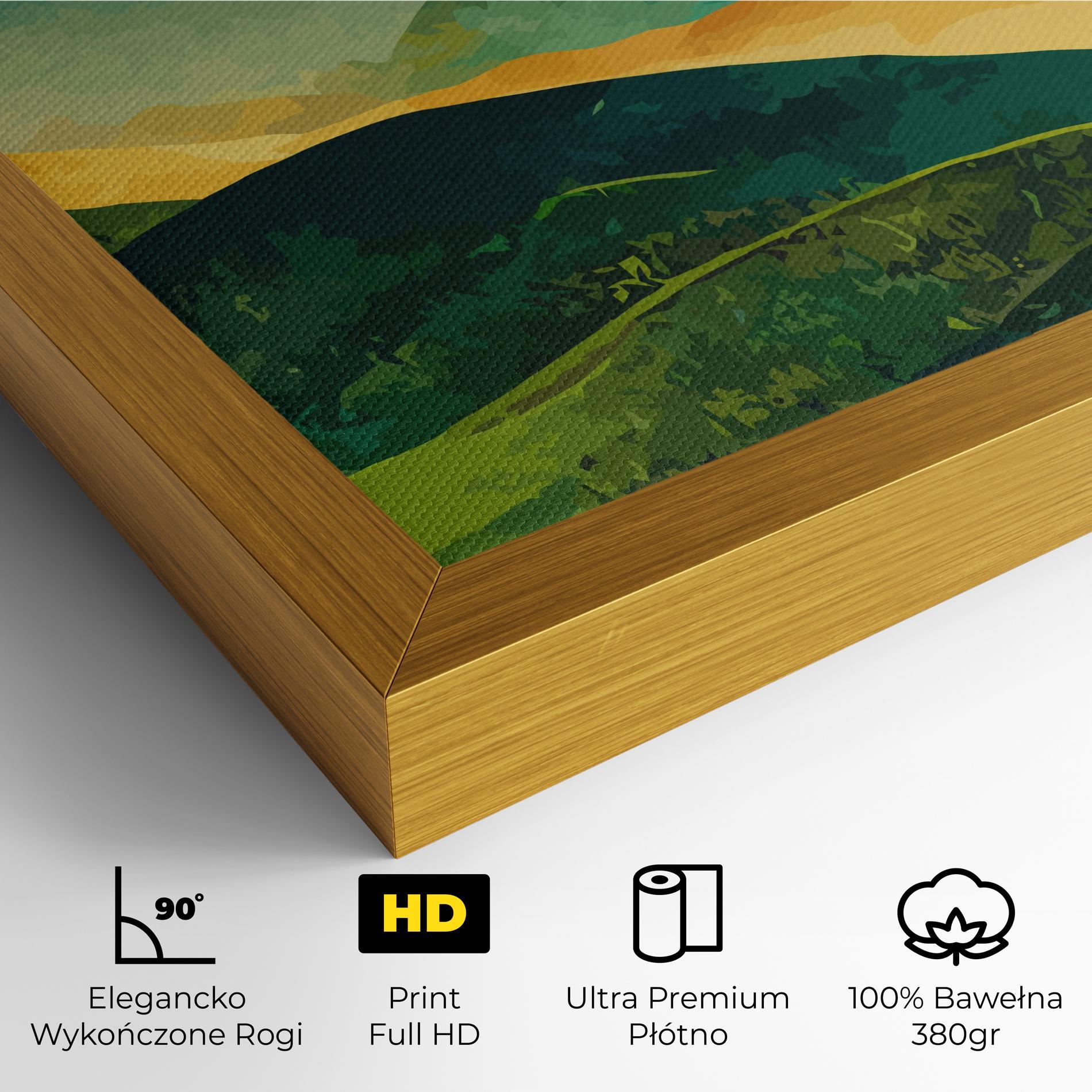 Obraz na Płótnie Green Art Mountain mockup 4