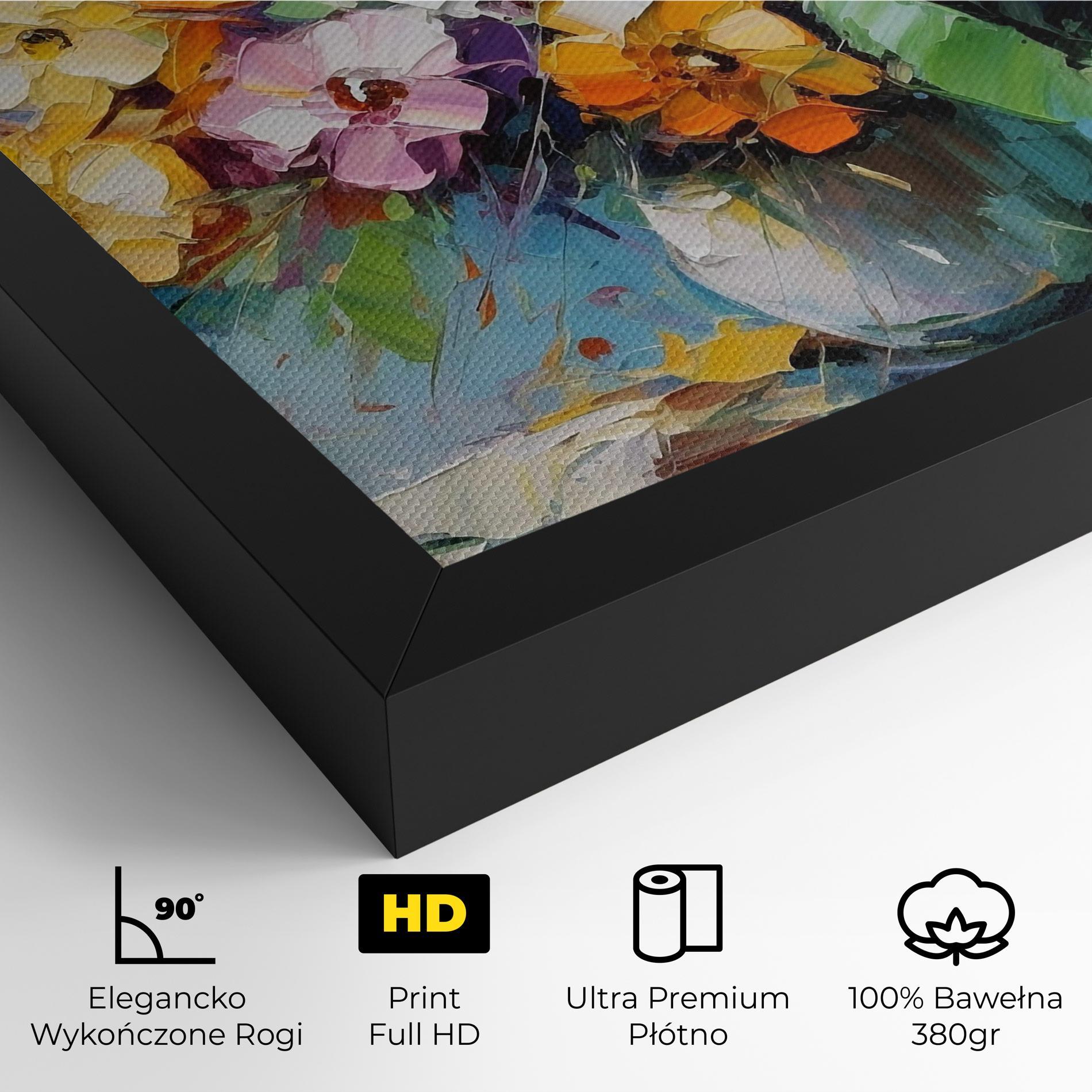 Obraz na Płótnie Colorfull Flowers Painting mockup 4