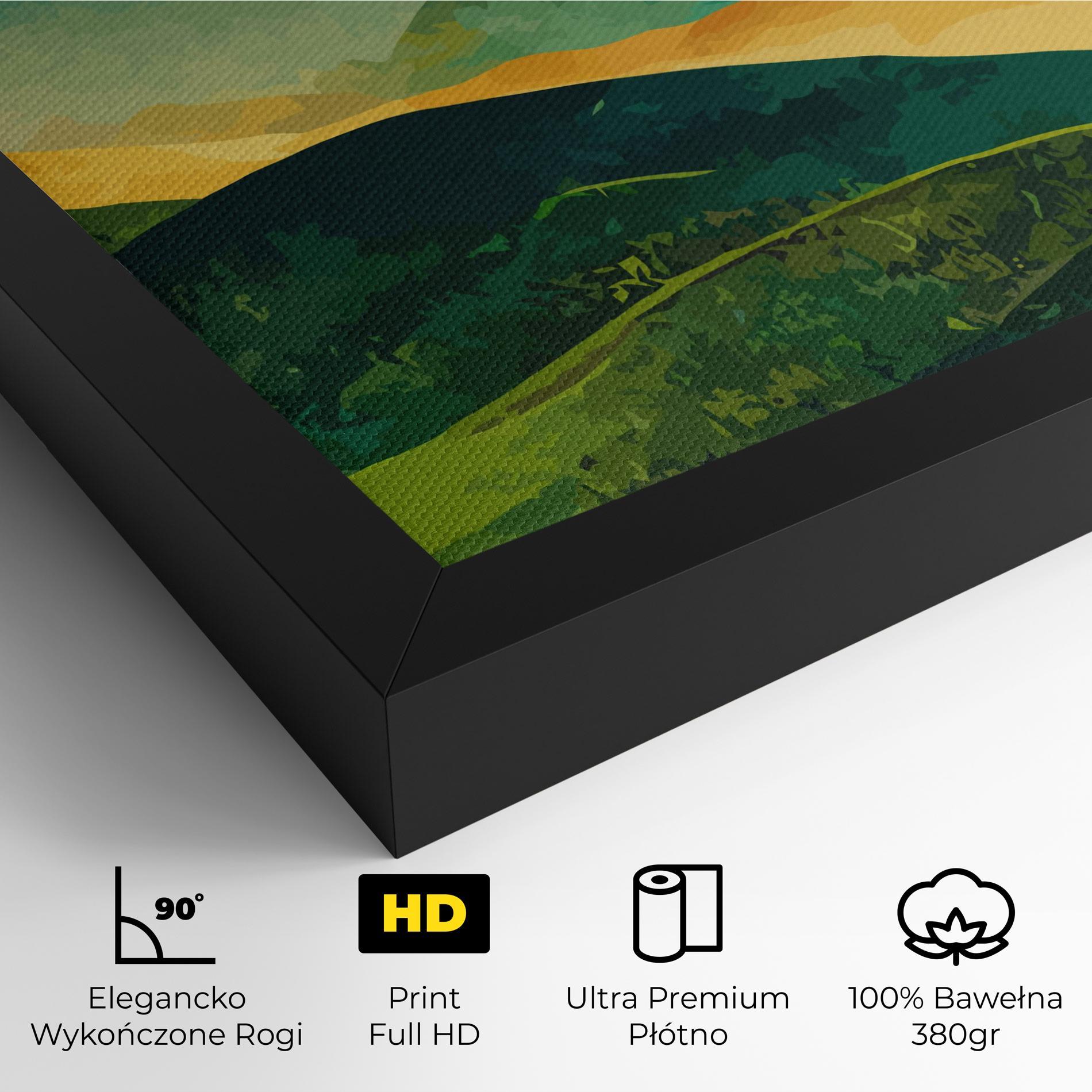Obraz na Płótnie Green Art Mountain mockup 4