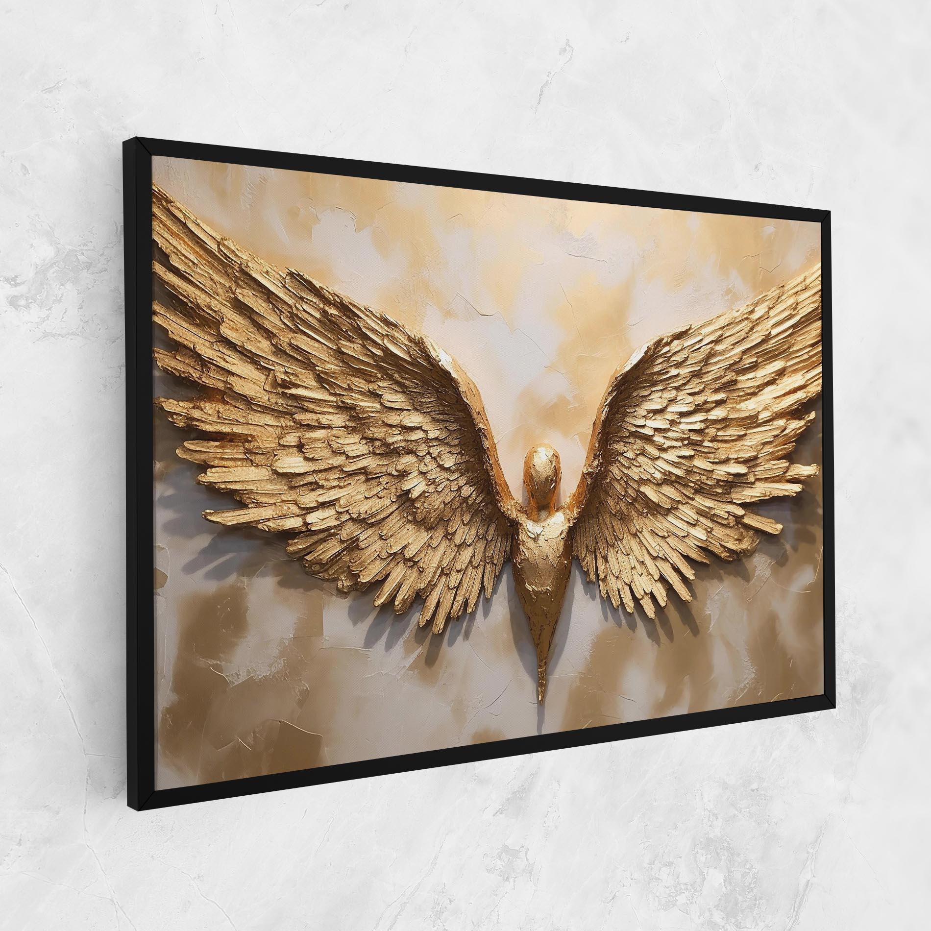 Obraz na Płótnie Beautiful Gold Wings mockup 1