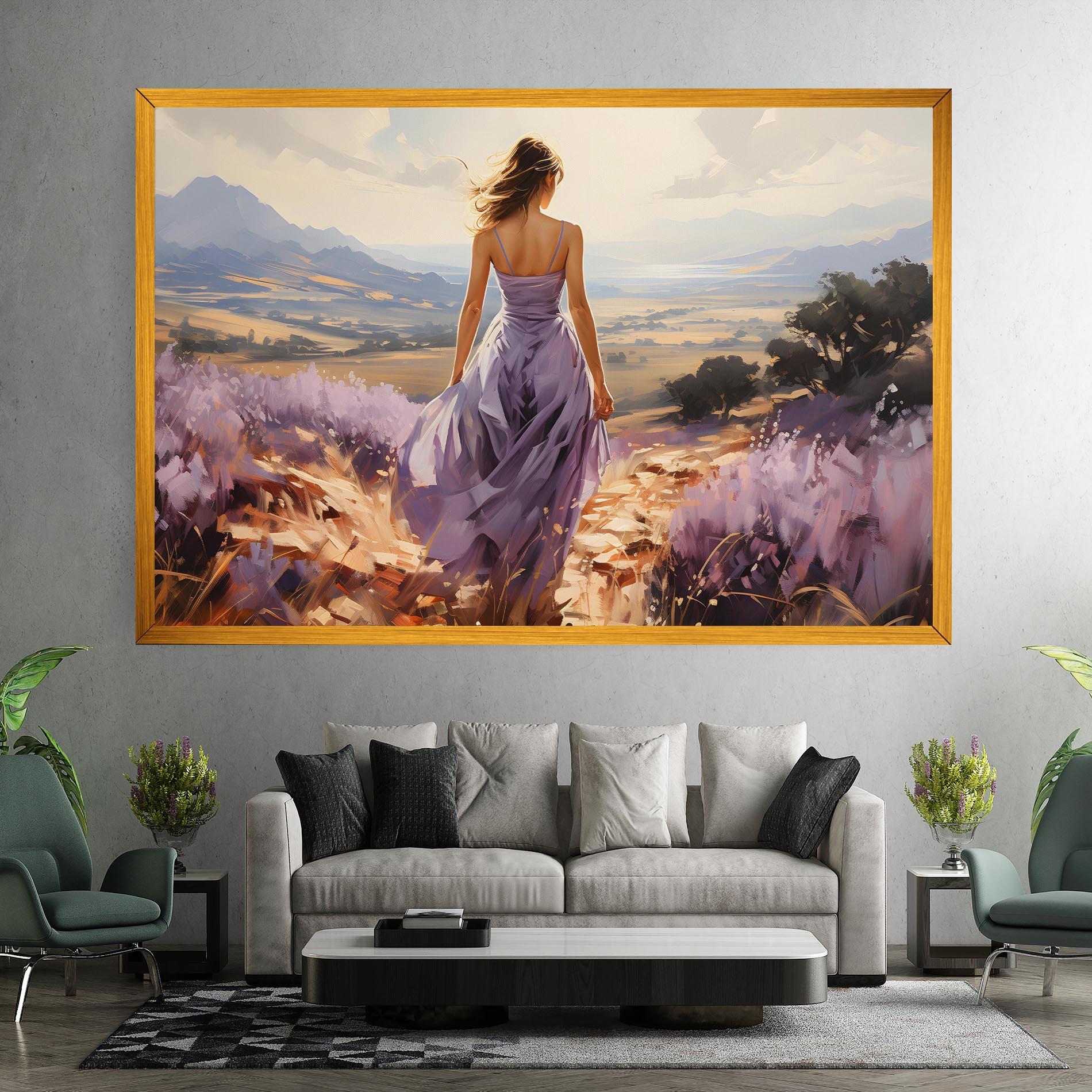 Obraz na Płótnie Purple Dress Woman mockup 7