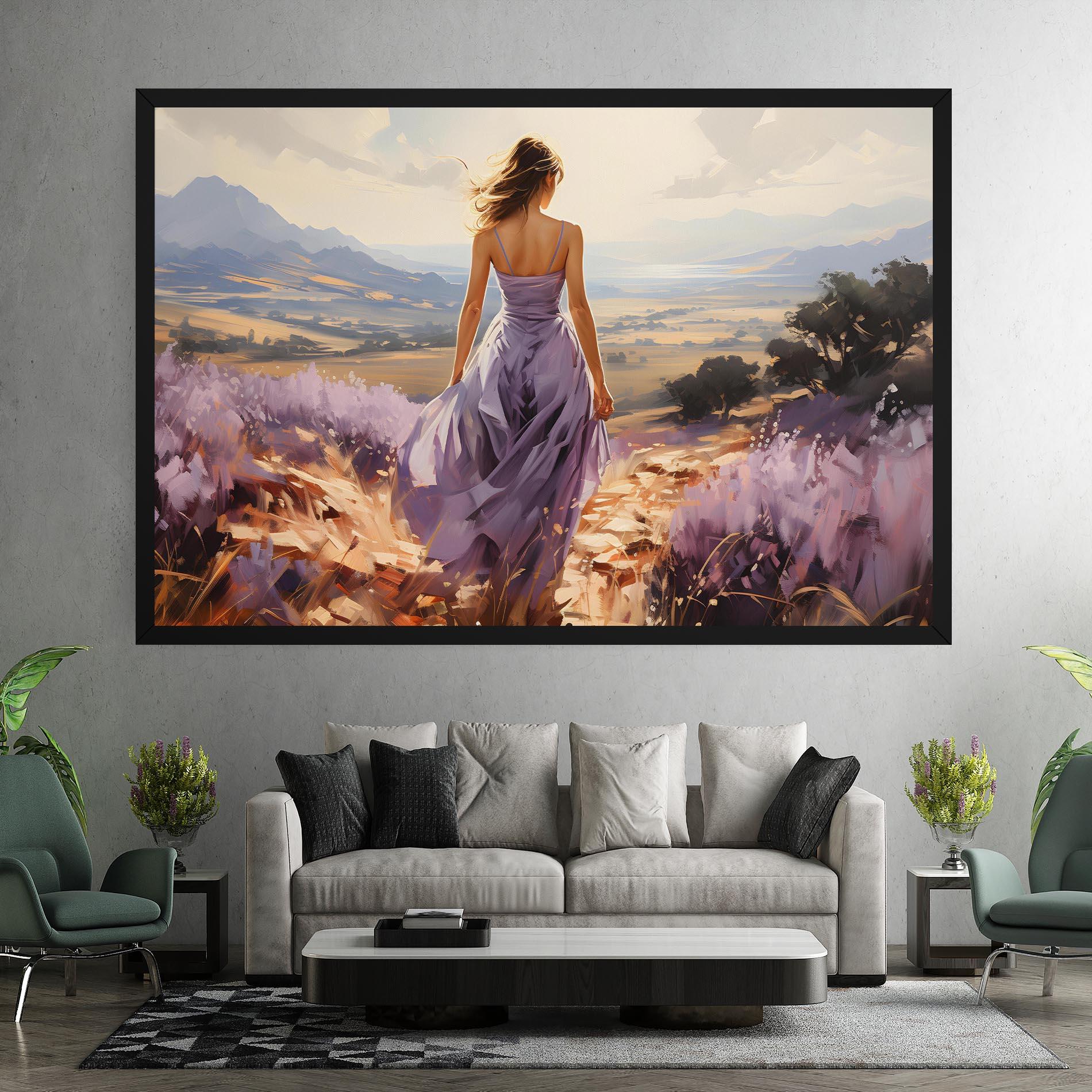 Obraz na Płótnie Purple Dress Woman mockup 7