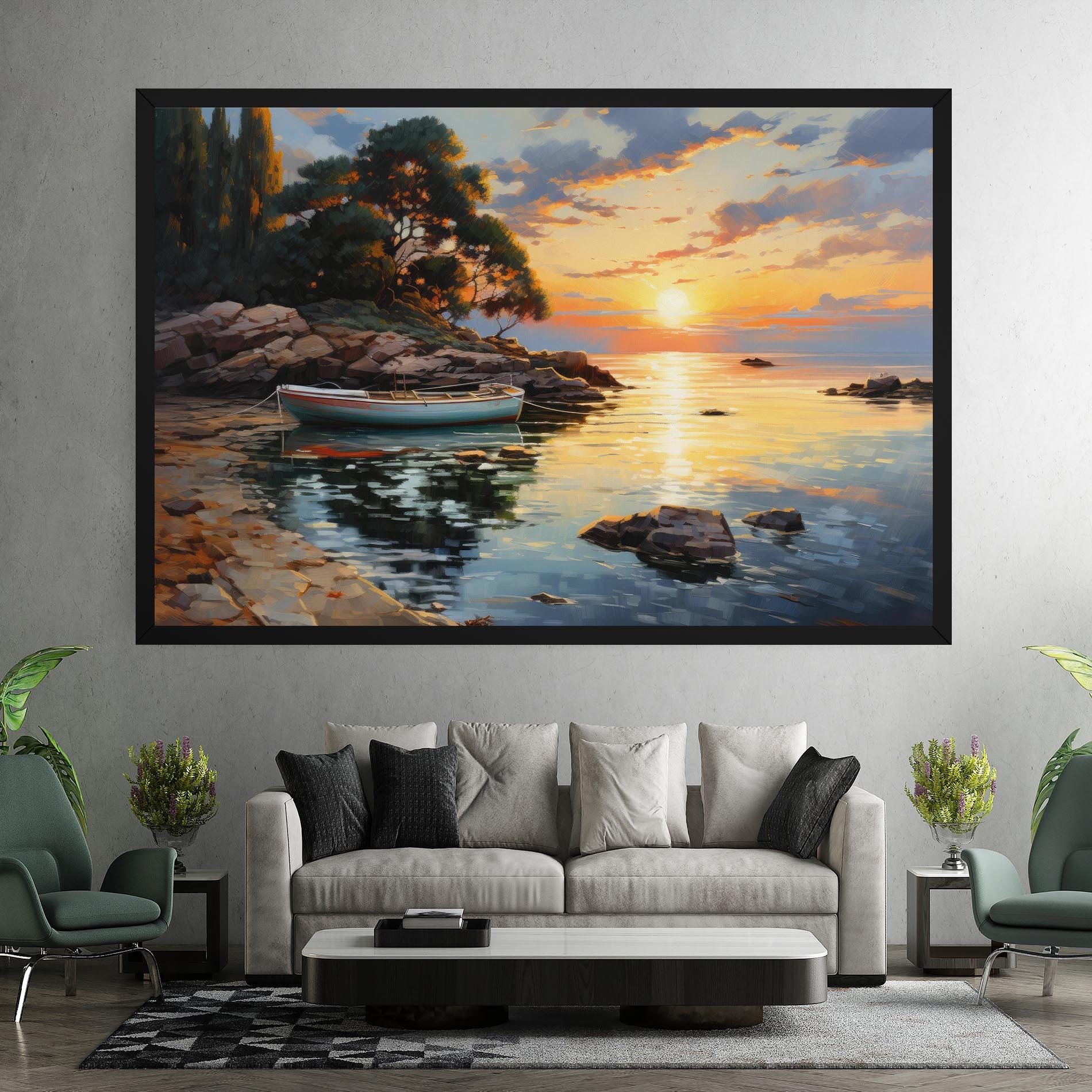 Obraz na Płótnie Sunset Sea Art mockup 7