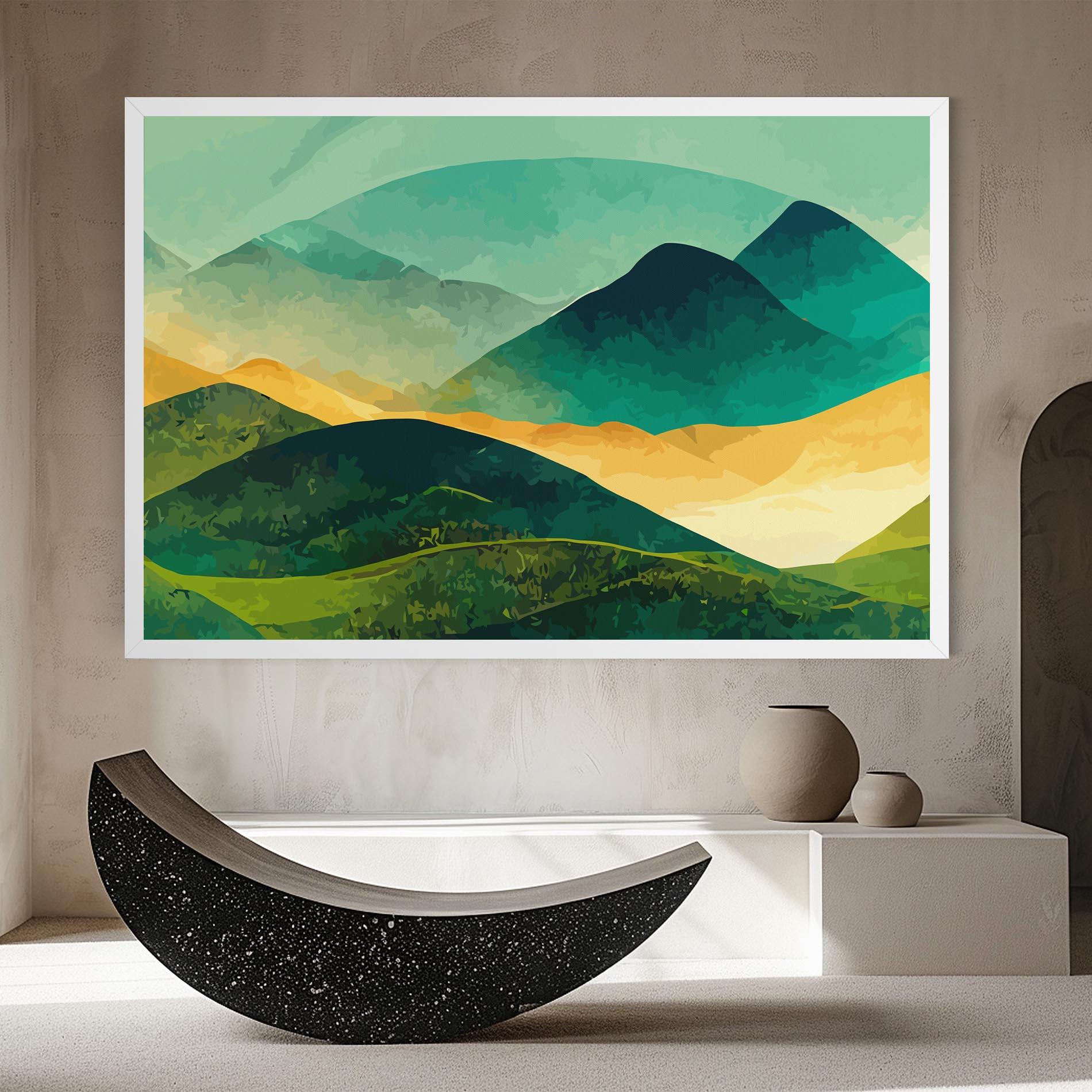 Obraz na Płótnie Green Art Mountain mockup 8