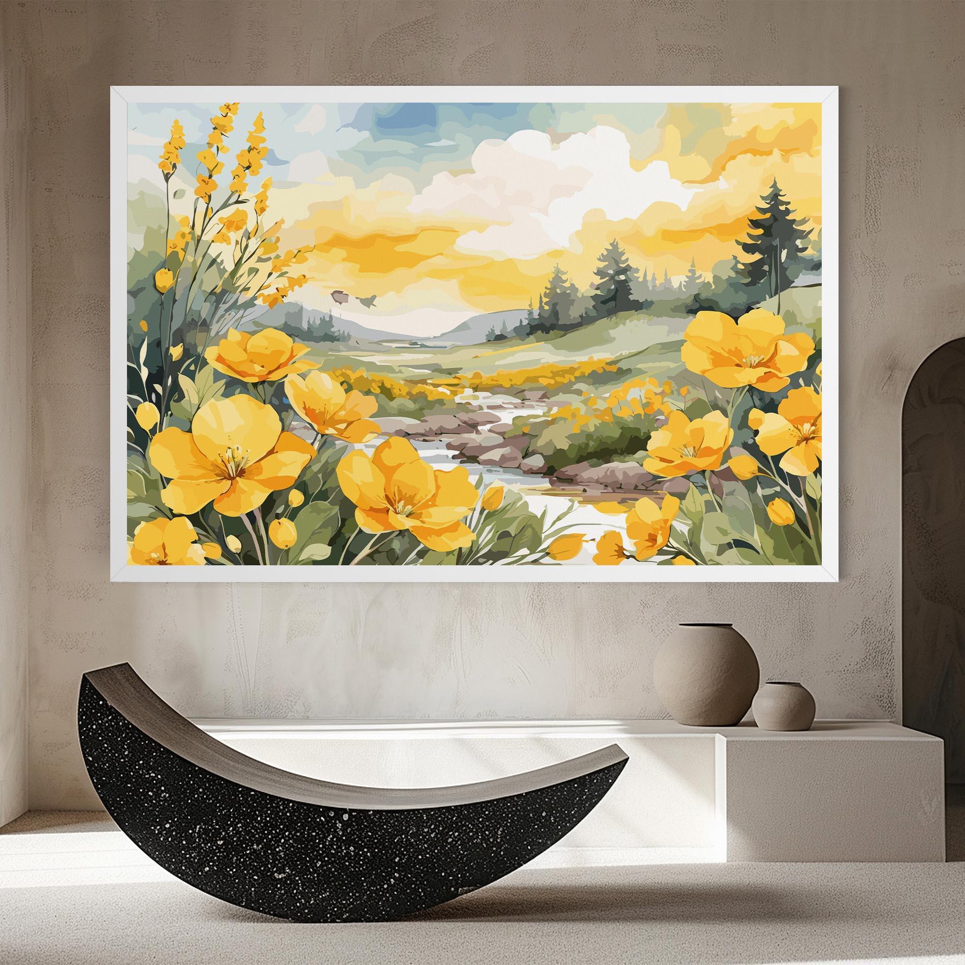 Obraz na Płótnie Yellow View Flower mockup 8