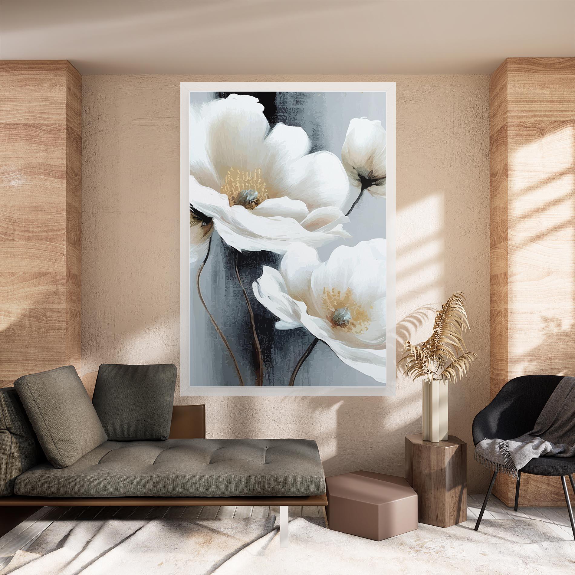 Obraz na Płótnie Paint Texture Flower mockup 8