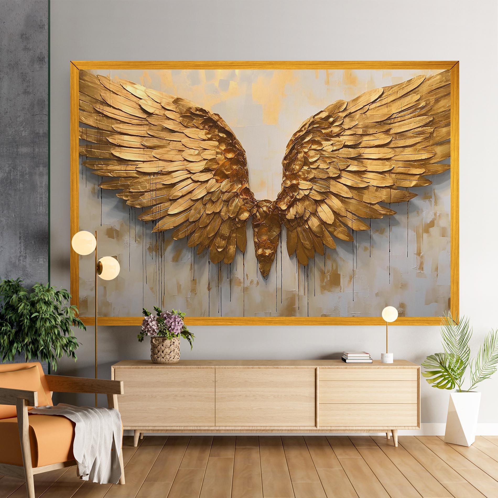 Obraz na Płótnie Golden Wings Art mockup 9