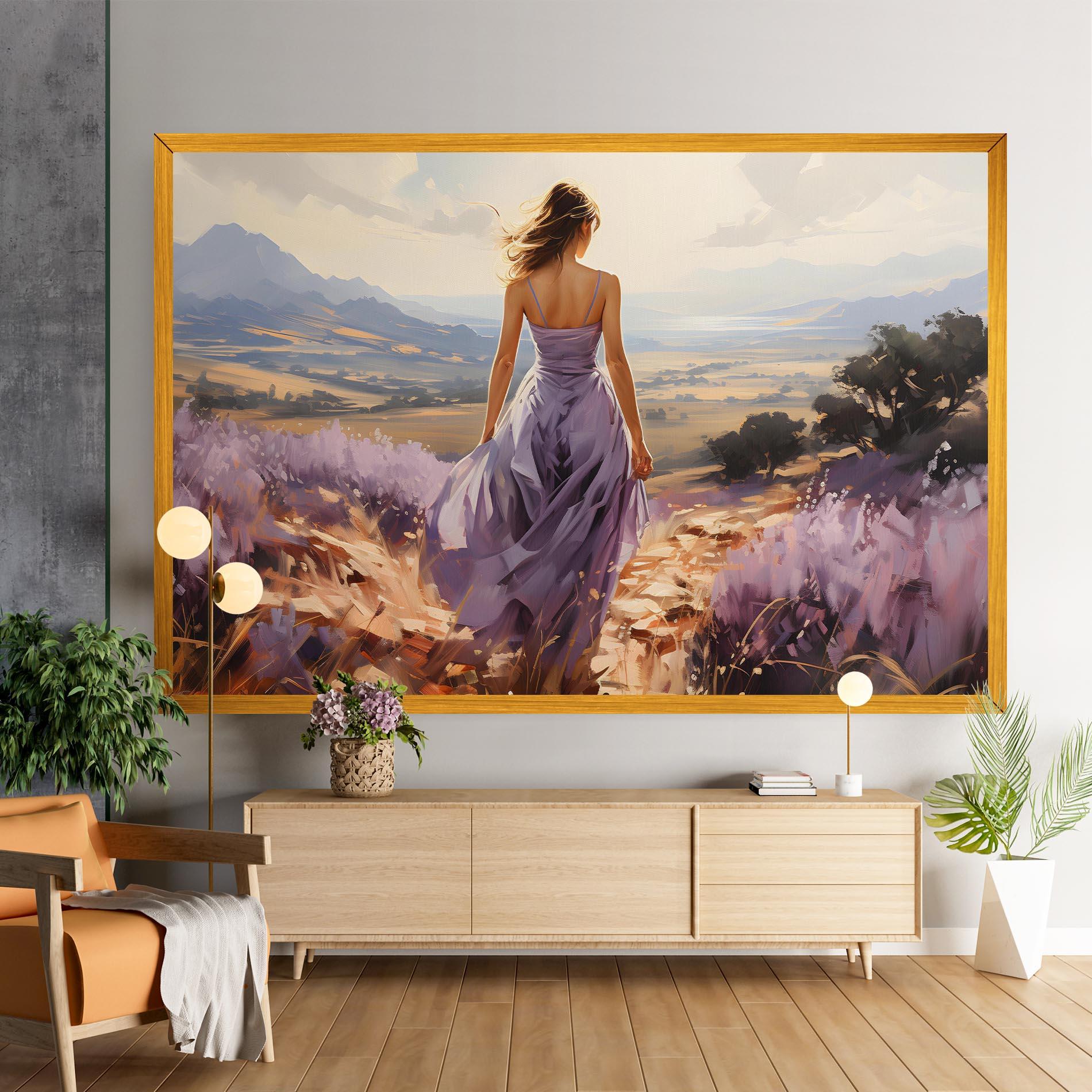 Obraz na Płótnie Purple Dress Woman mockup 9